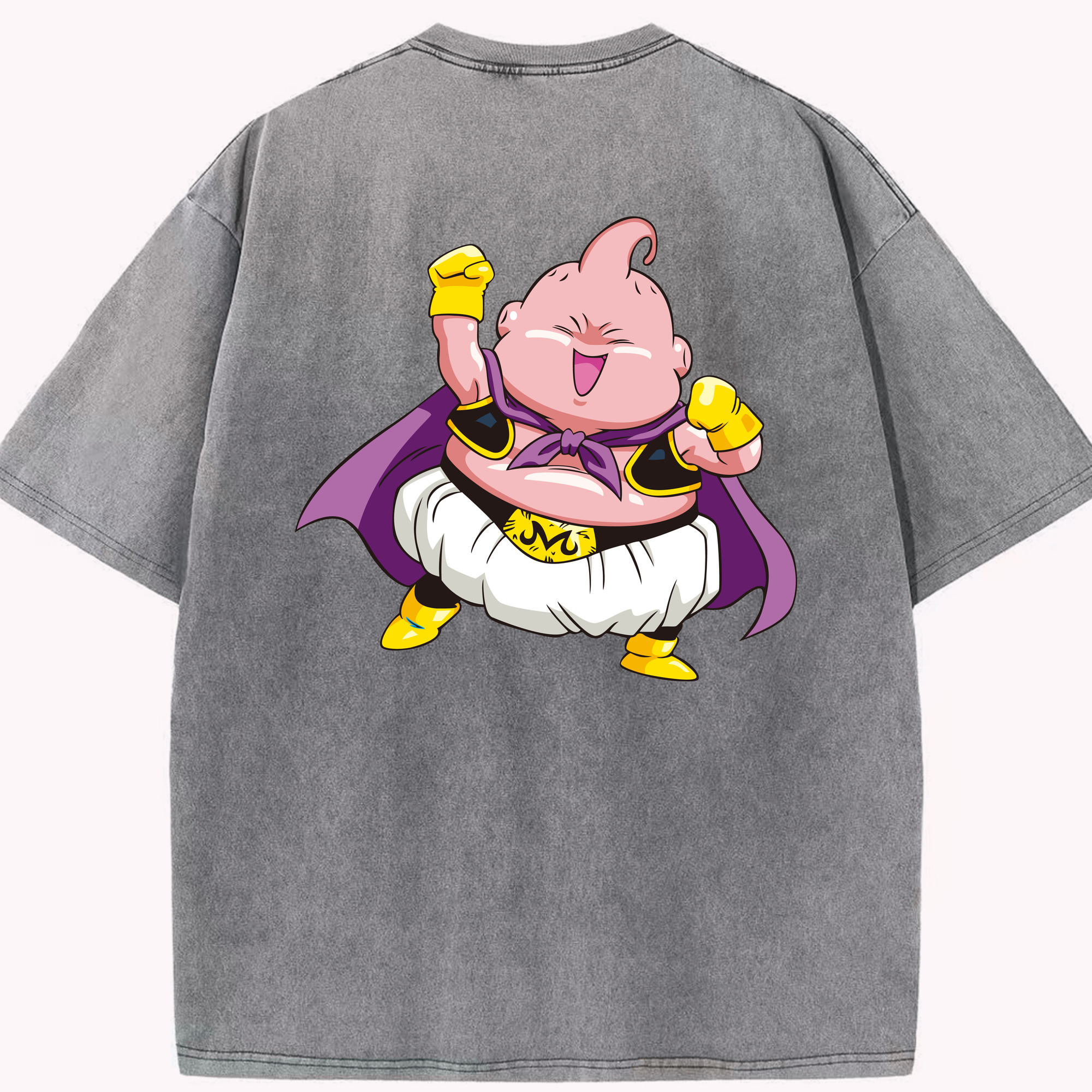 ドラゴンボール 魔人ブウ DRAGON BALL Majin Buu 綿100% ヴィンテージ風 半袖Tシャツ（背面プリント）
