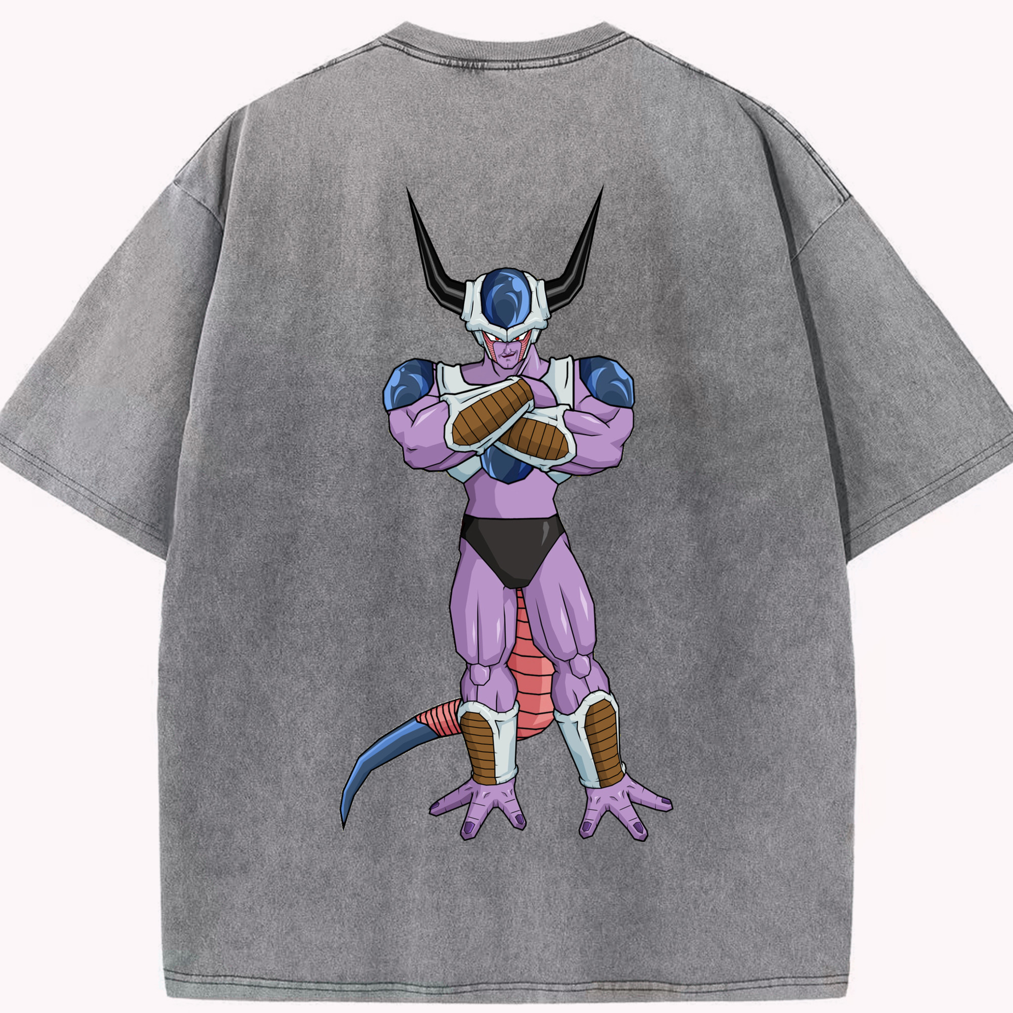 （画像用） ドラゴンボール フリーザ DRAGON BALL Frieza 綿100% ヴィンテージ風 半袖Tシャツ（背面プリント）