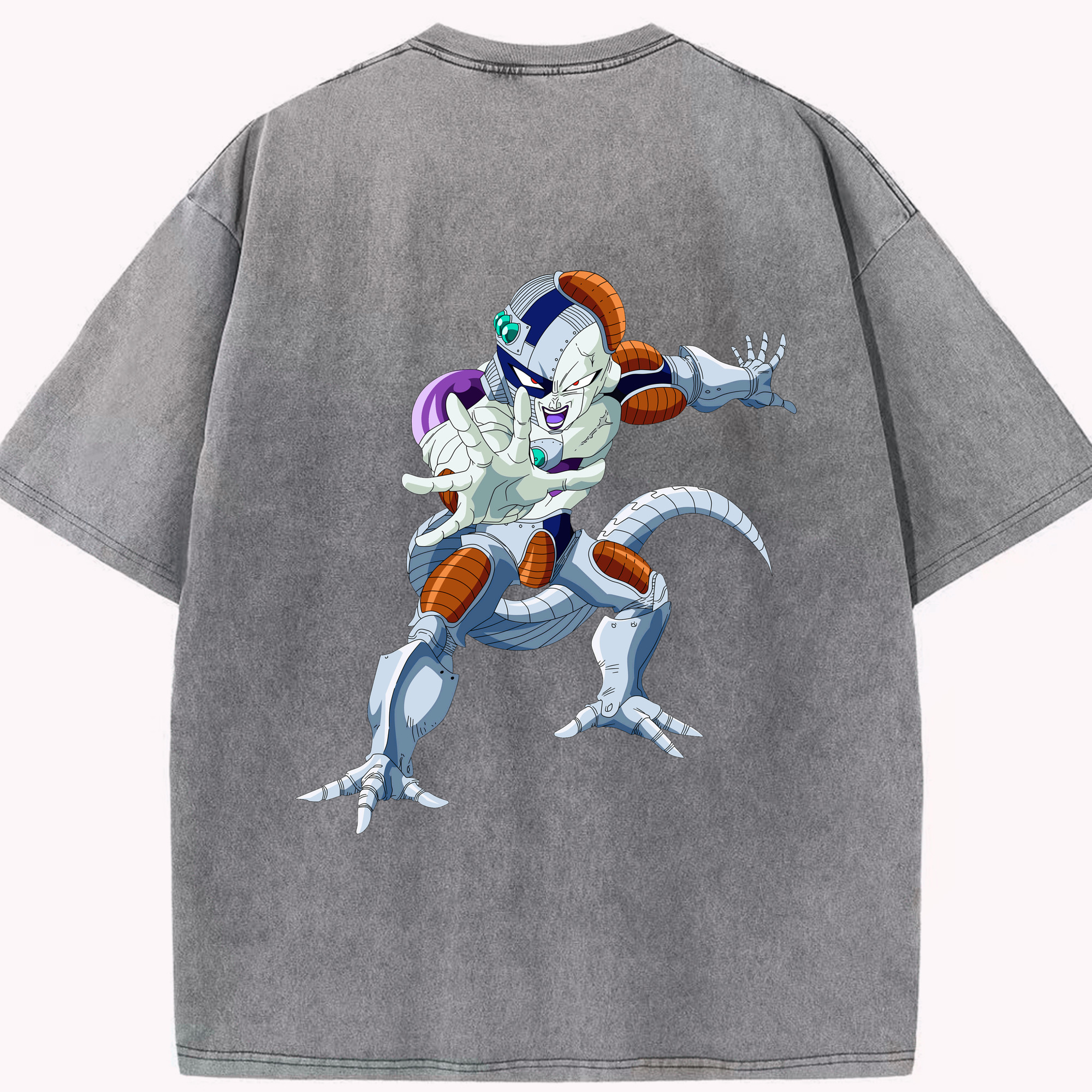 （画像用） ドラゴンボール フリーザ DRAGON BALL Frieza 綿100% ヴィンテージ風 半袖Tシャツ（背面プリント）