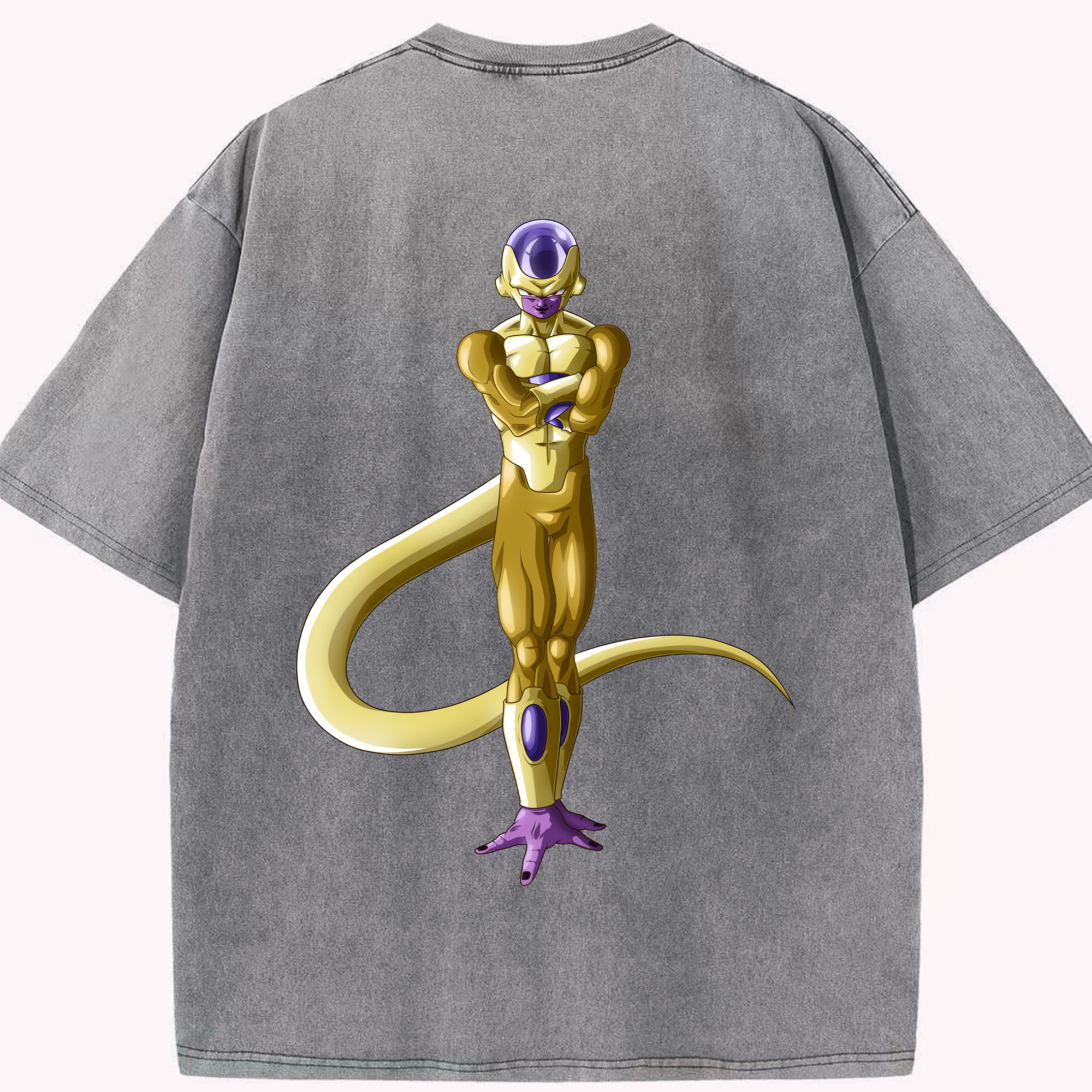（画像用） ドラゴンボール フリーザ DRAGON BALL Frieza 綿100% ヴィンテージ風 半袖Tシャツ（背面プリント）