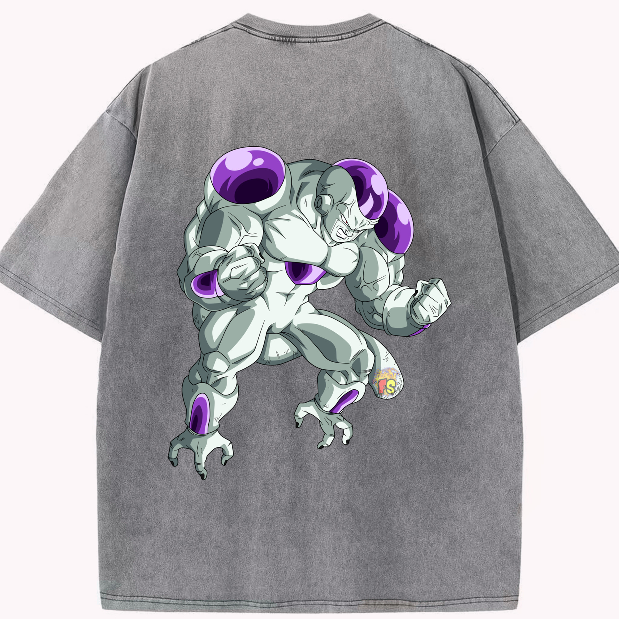 （画像用） ドラゴンボール フリーザ DRAGON BALL Frieza 綿100% ヴィンテージ風 半袖Tシャツ（背面プリント）