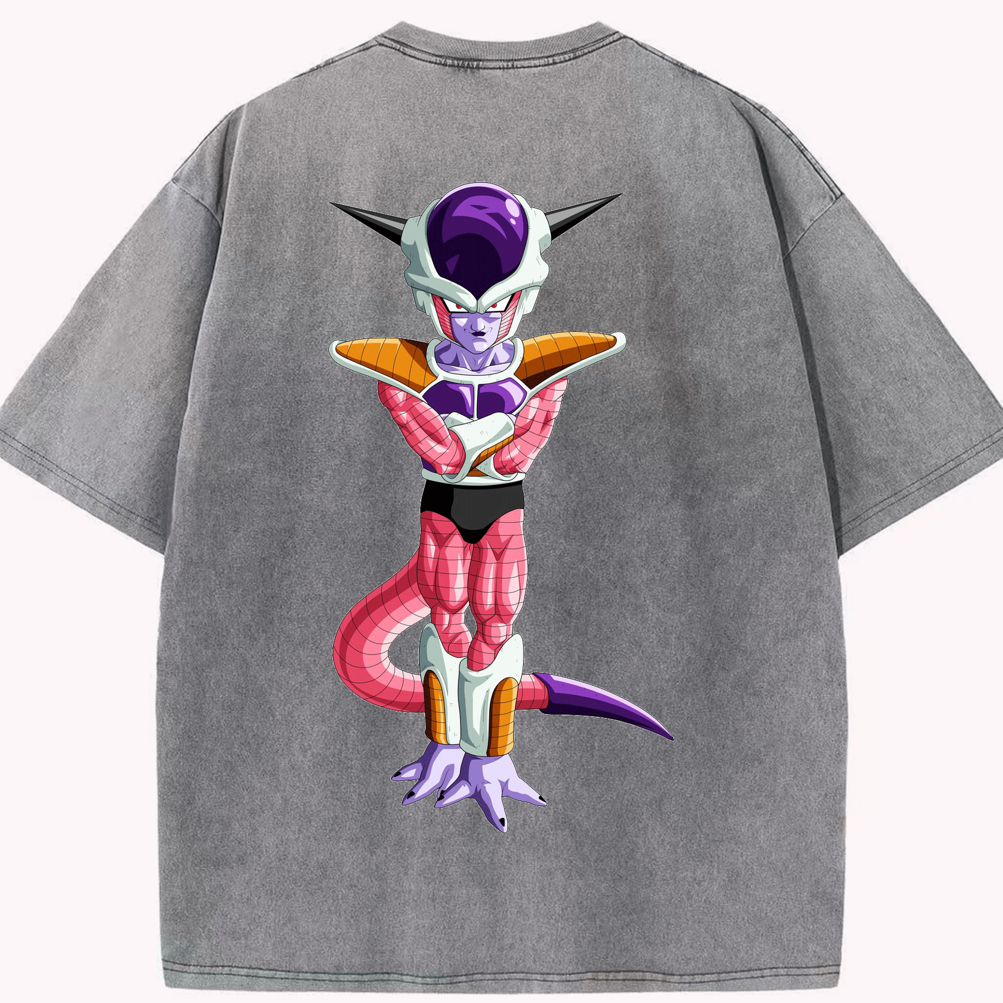 （画像用） ドラゴンボール フリーザ DRAGON BALL Frieza 綿100% ヴィンテージ風 半袖Tシャツ（背面プリント）