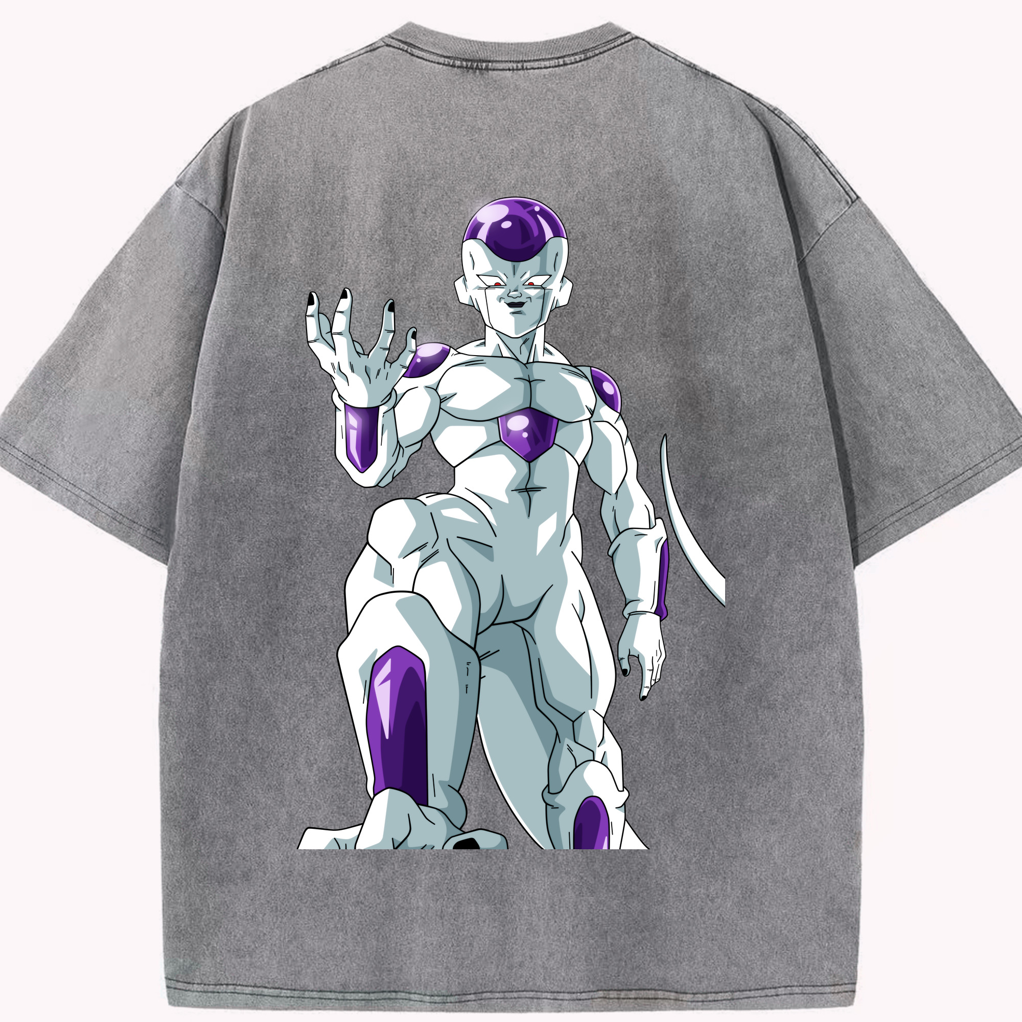 （画像用） ドラゴンボール フリーザ DRAGON BALL Frieza 綿100% ヴィンテージ風 半袖Tシャツ（背面プリント）
