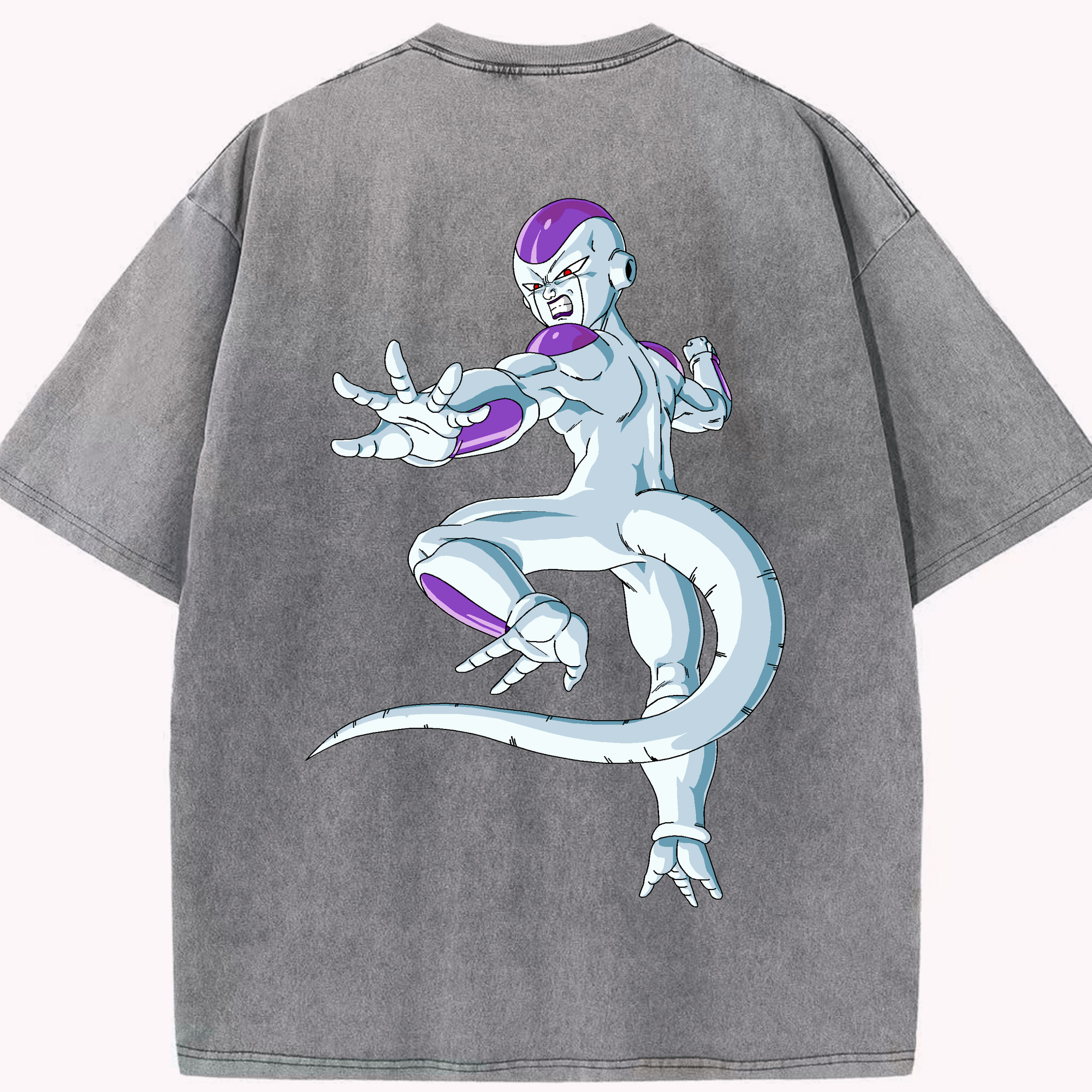 （画像用） ドラゴンボール フリーザ DRAGON BALL Frieza 綿100% ヴィンテージ風 半袖Tシャツ（背面プリント）