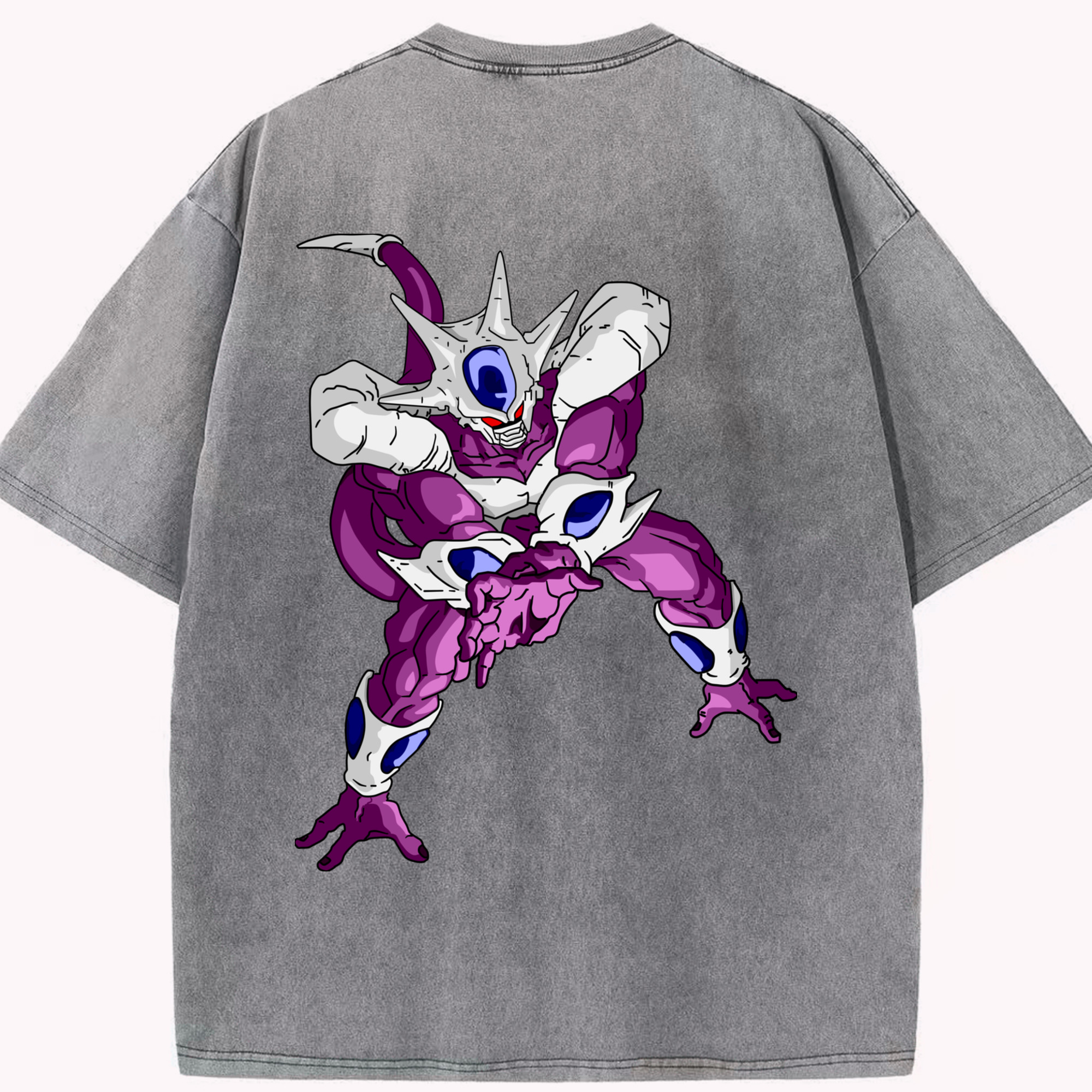 （画像用） ドラゴンボール クウラ DRAGON BALL Cooler Coora 綿100% ヴィンテージ風 半袖Tシャツ（背面プリント）