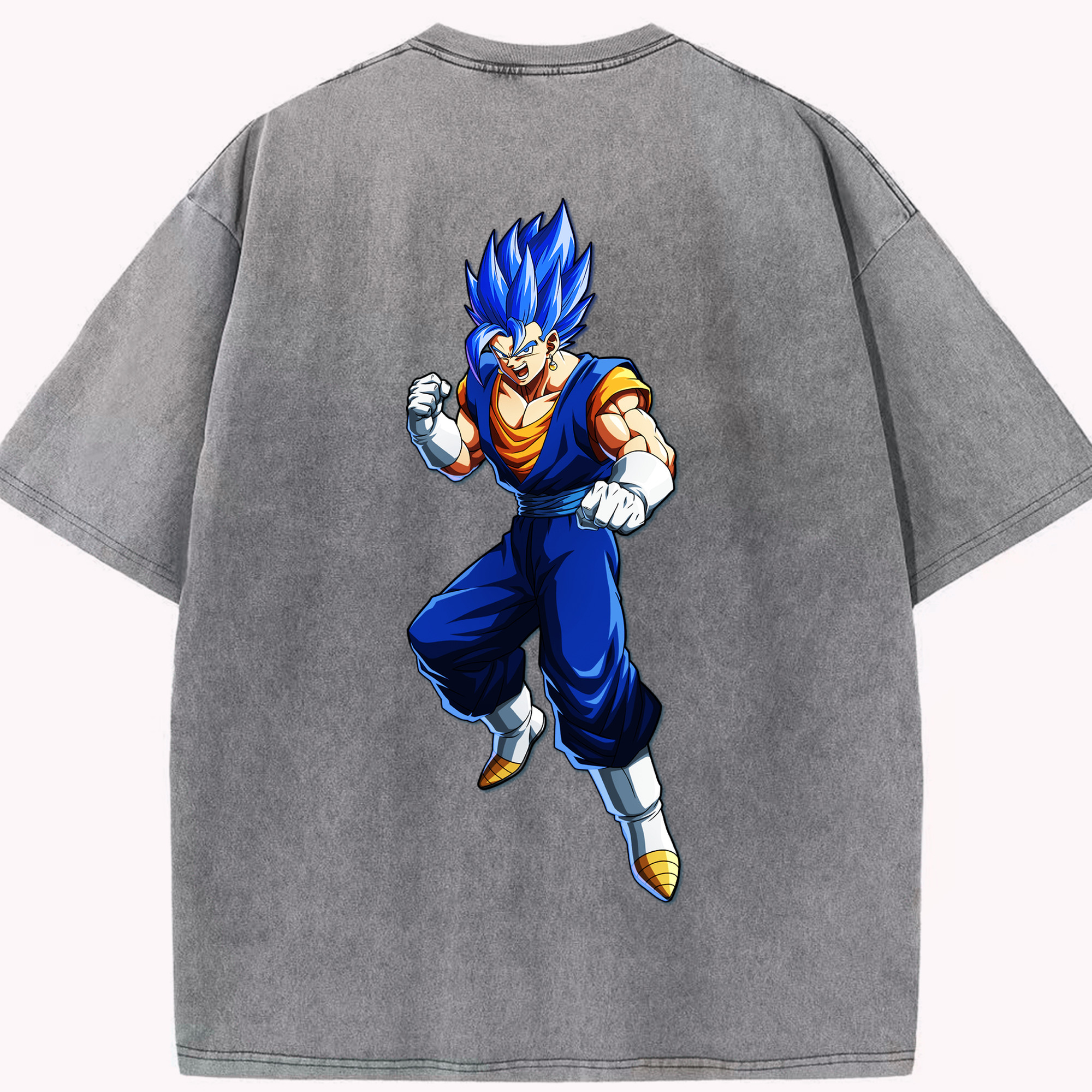 （画像用） ドラゴンボール ベジット DRAGON BALL Vegetto 綿100% ヴィンテージ風 半袖Tシャツ（背面プリント）