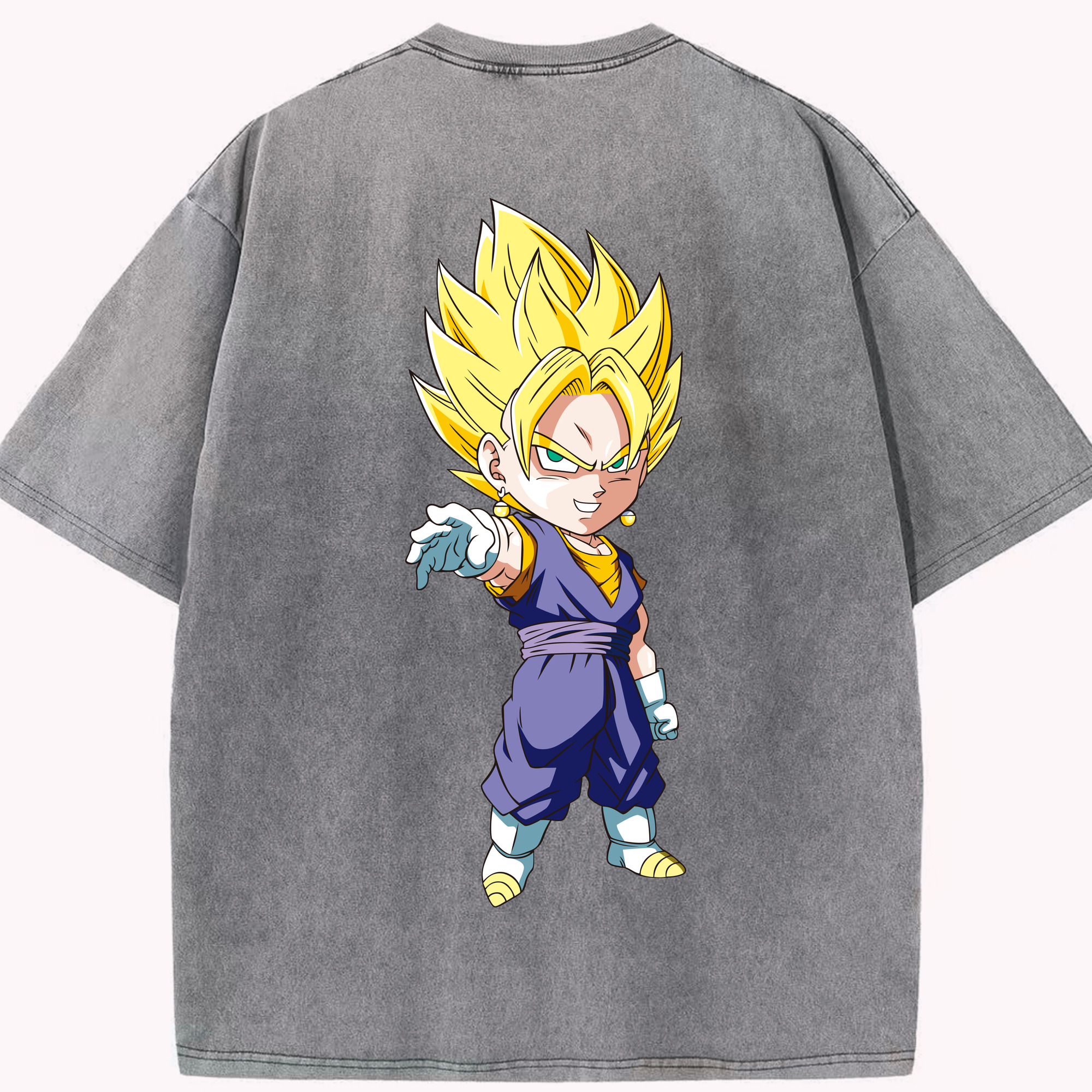 （画像用） ドラゴンボール ベジット DRAGON BALL Vegetto 綿100% ヴィンテージ風 半袖Tシャツ（背面プリント）