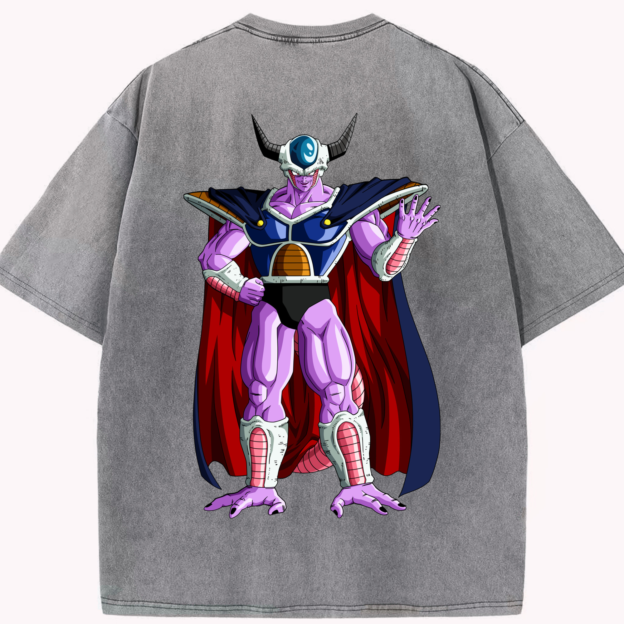 （画像用） ドラゴンボール コルド大王 DRAGON BALL King Cold 綿100% ヴィンテージ風 半袖Tシャツ（背面プリント）