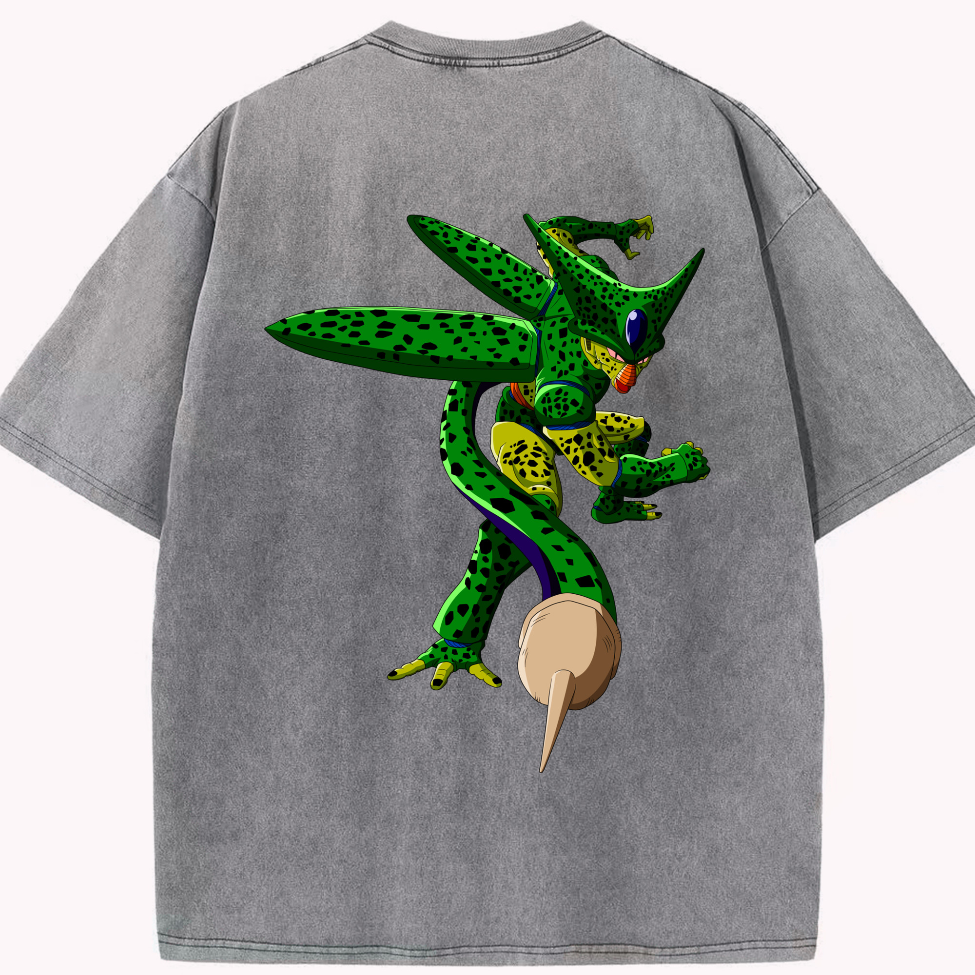 （画像用） ドラゴンボール セル DRAGON BALL Cell 綿100% ヴィンテージ風 半袖Tシャツ（背面プリント）