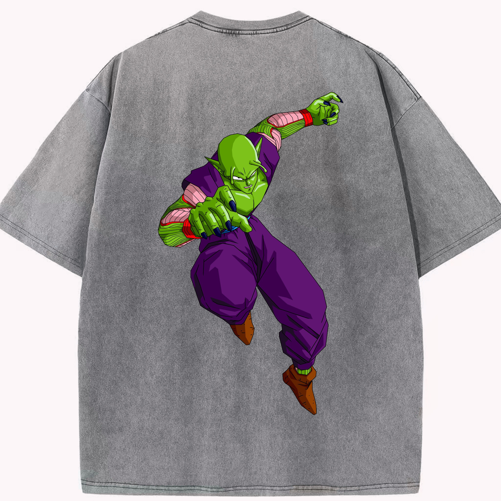 （画像用） ドラゴンボール ピッコロ DRAGON BALL Piccolo 綿100% ヴィンテージ風 半袖Tシャツ（背面プリント）