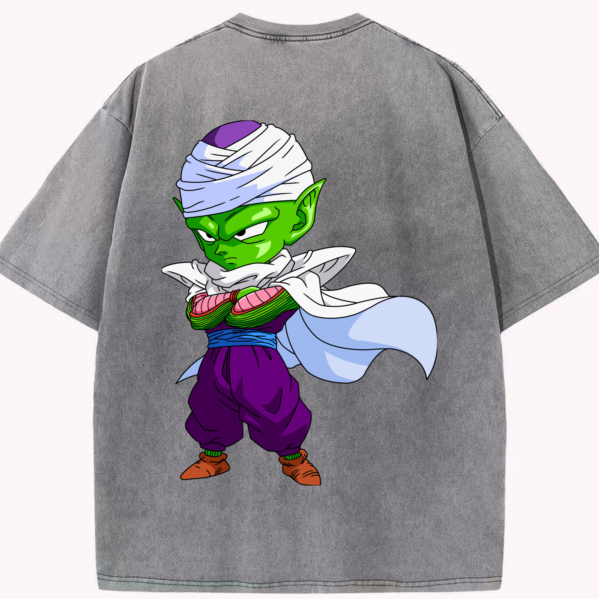 （画像用） ドラゴンボール ピッコロ DRAGON BALL Piccolo 綿100% ヴィンテージ風 半袖Tシャツ（背面プリント）