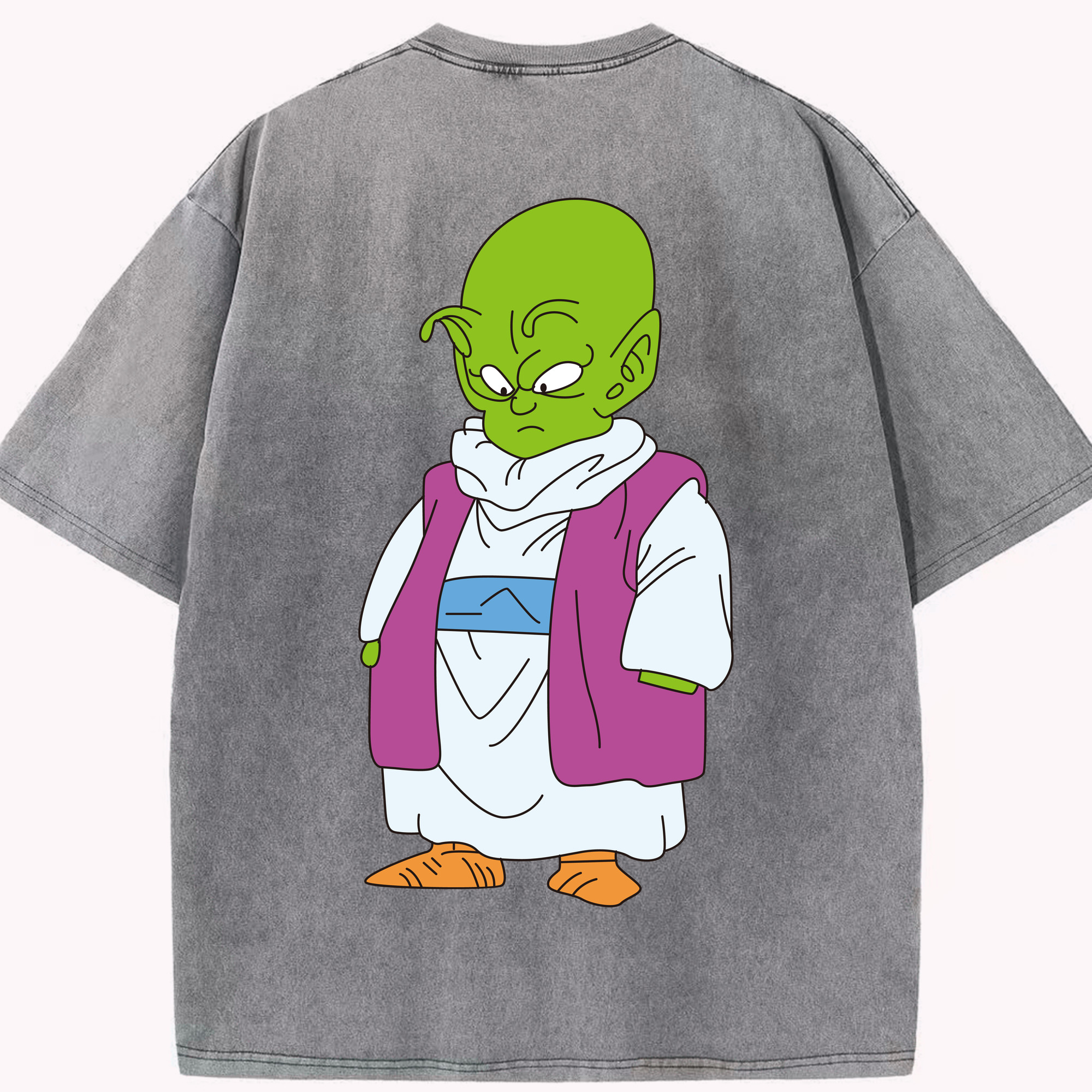 （画像用） ドラゴンボール ピッコロ DRAGON BALL Piccolo 綿100% ヴィンテージ風 半袖Tシャツ（背面プリント）