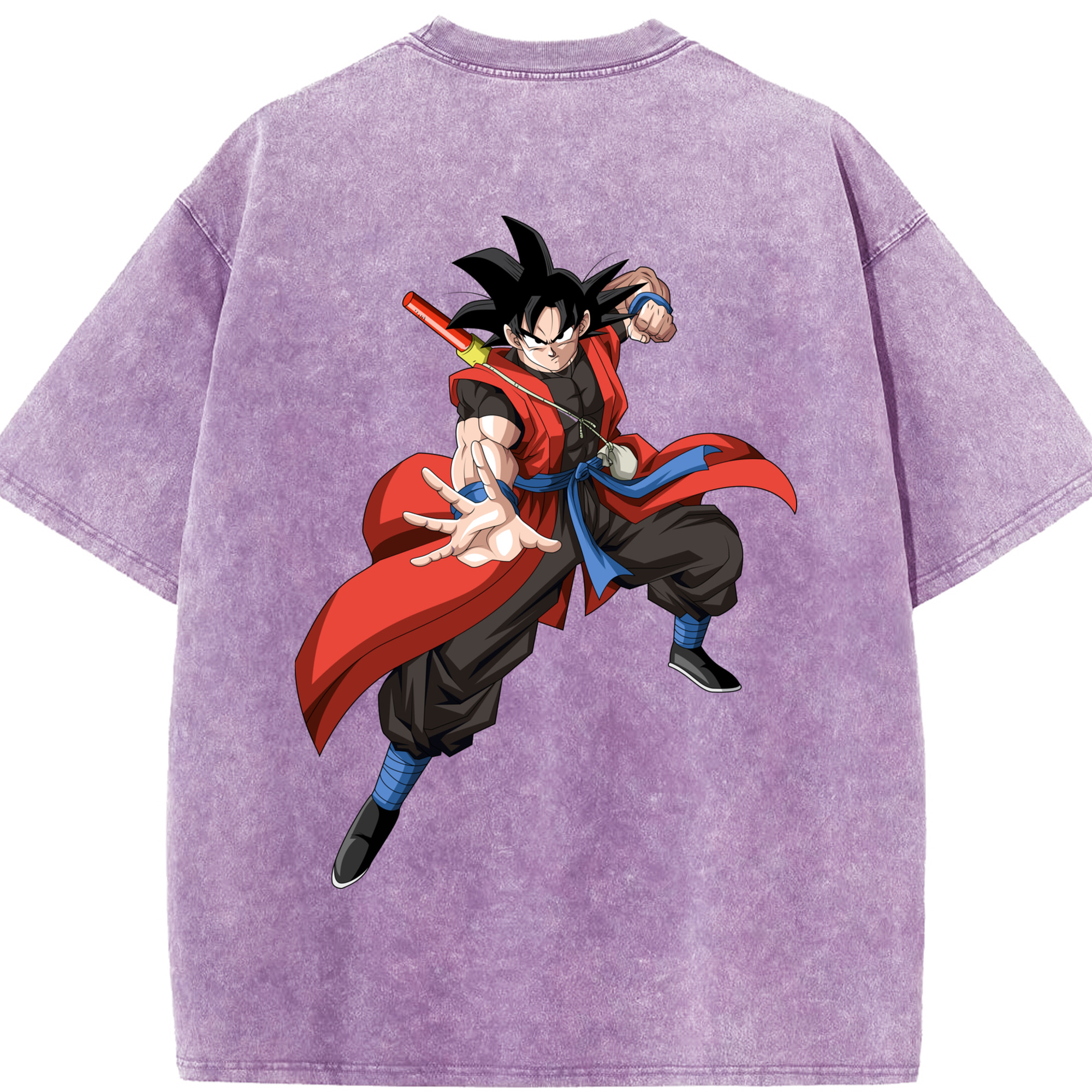（画像用） ドラゴンボール 孫悟空（そん ごくう）Son Goku カカロット DRAGON BALL Kakarotto 綿100% ヴィンテージ風 半袖Tシャツ（背面プリント）