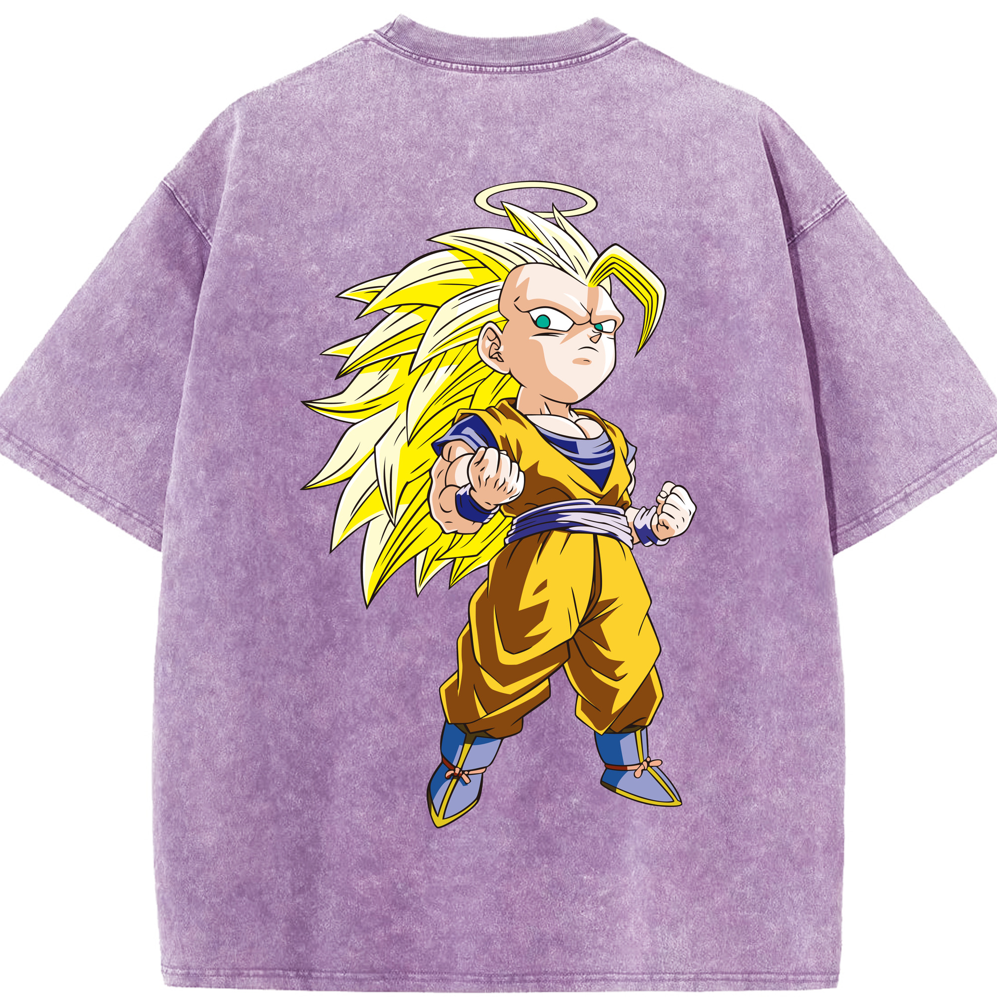 （画像用） ドラゴンボール 孫悟空（そん ごくう）Son Goku カカロット DRAGON BALL Kakarotto 綿100% ヴィンテージ風 半袖Tシャツ（背面プリント）