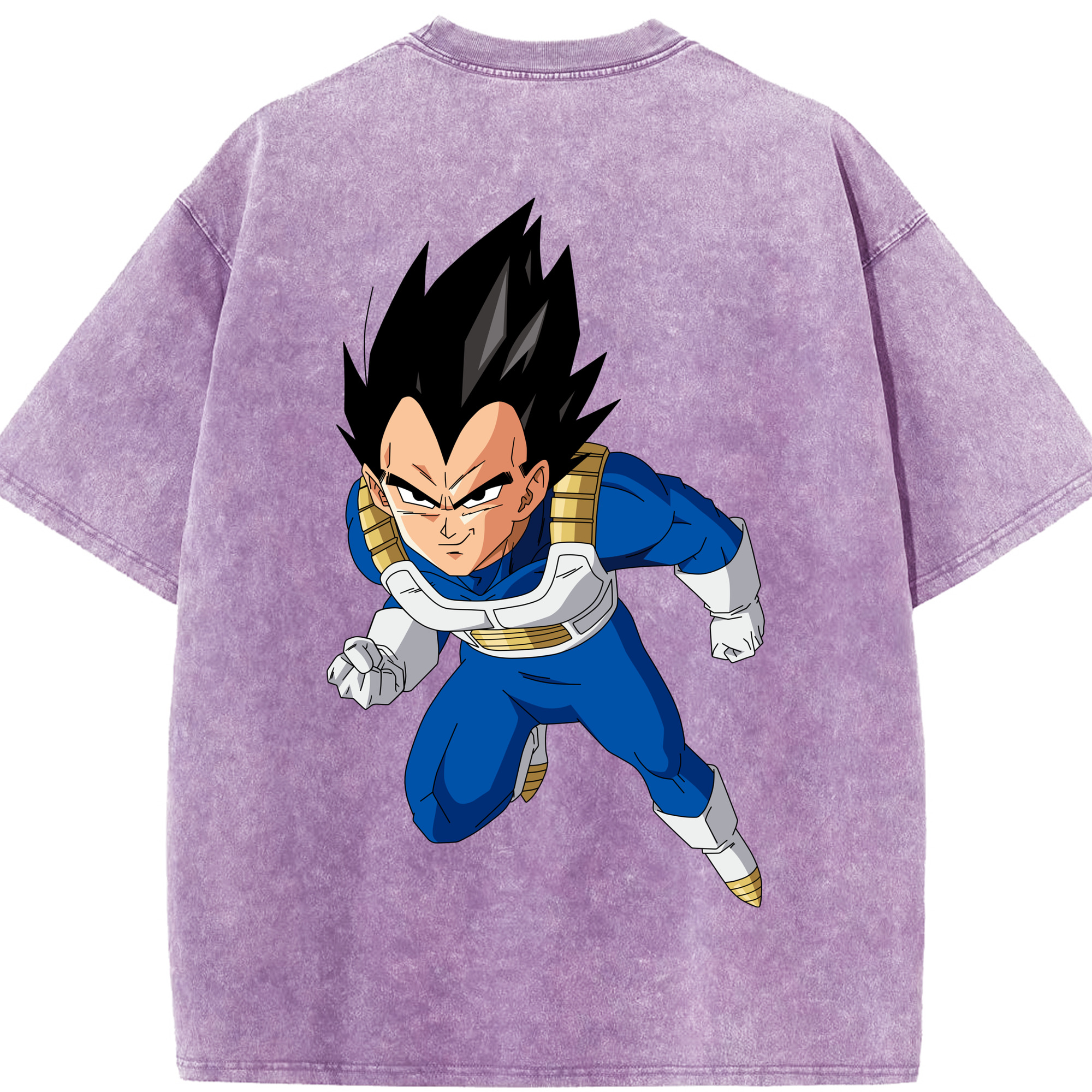 （画像用） ドラゴンボール ベジータ四世（Bejīta Yonsei）DRAGON BALL Vegeta IV 綿100% ヴィンテージ風 半袖Tシャツ（背面プリント）