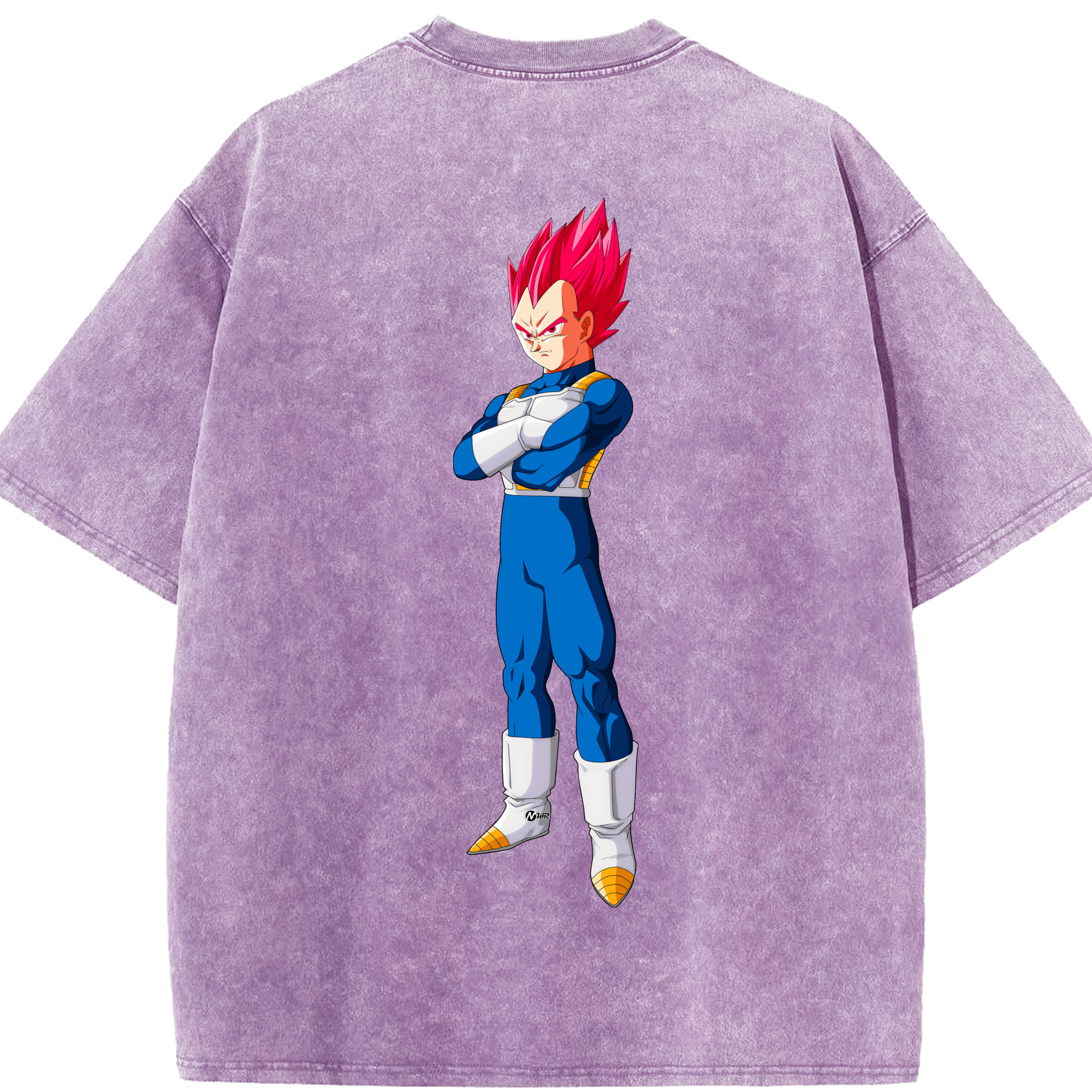 （画像用） ドラゴンボール ベジータ四世（Bejīta Yonsei）DRAGON BALL Vegeta IV 綿100% ヴィンテージ風 半袖Tシャツ（背面プリント）