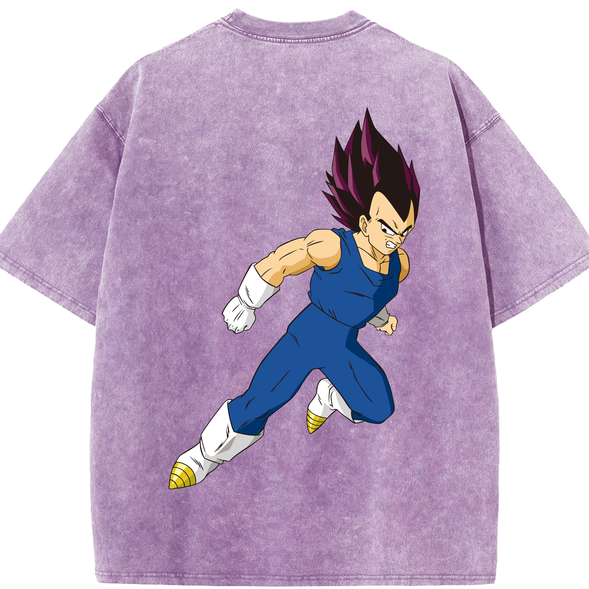 （画像用） ドラゴンボール ベジータ四世（Bejīta Yonsei）DRAGON BALL Vegeta IV 綿100% ヴィンテージ風 半袖Tシャツ（背面プリント）