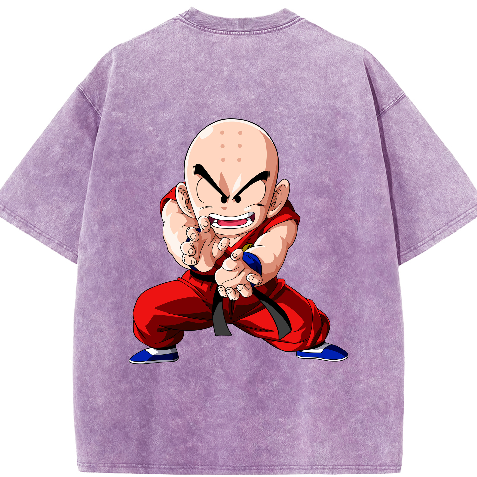 （画像用） ドラゴンボール クリリン DRAGON BALL krillin 綿100% ヴィンテージ風 半袖Tシャツ（背面プリント）