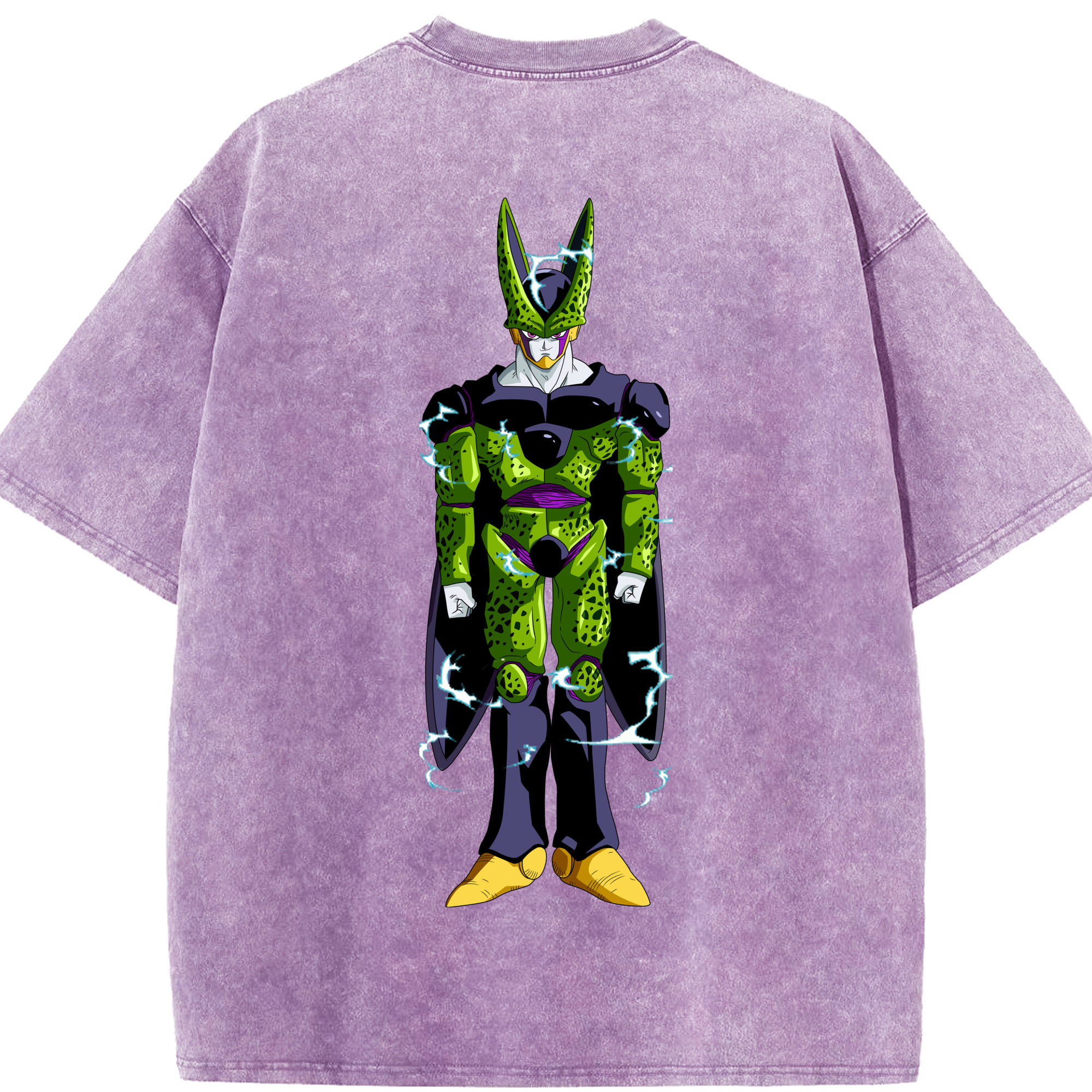 （画像用） ドラゴンボール セル DRAGON BALL Cell 綿100% ヴィンテージ風 半袖Tシャツ（背面プリント）