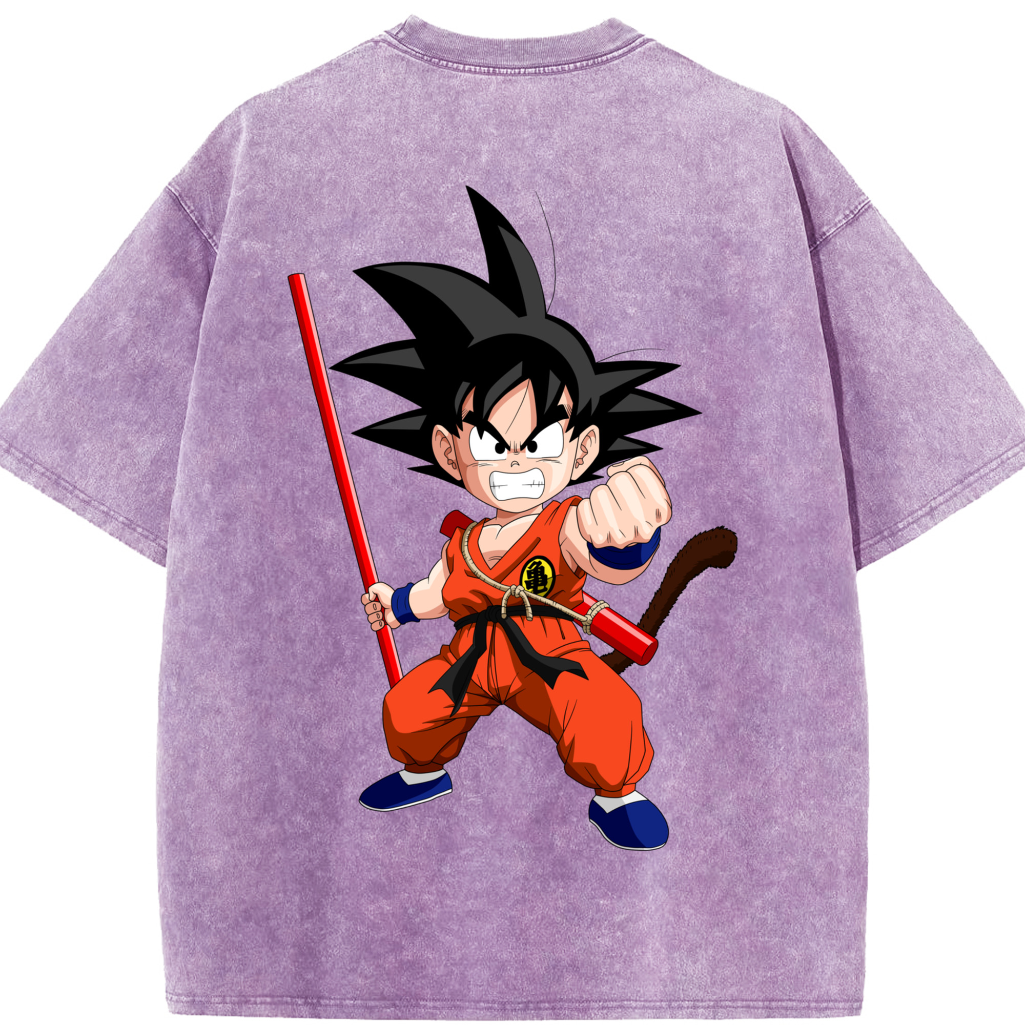 ドラゴンボール 孫悟空（そん ごくう）Son Goku カカロット DRAGON BALL Kakarotto 綿100% ヴィンテージ風 半袖Tシャツ（背面プリント）