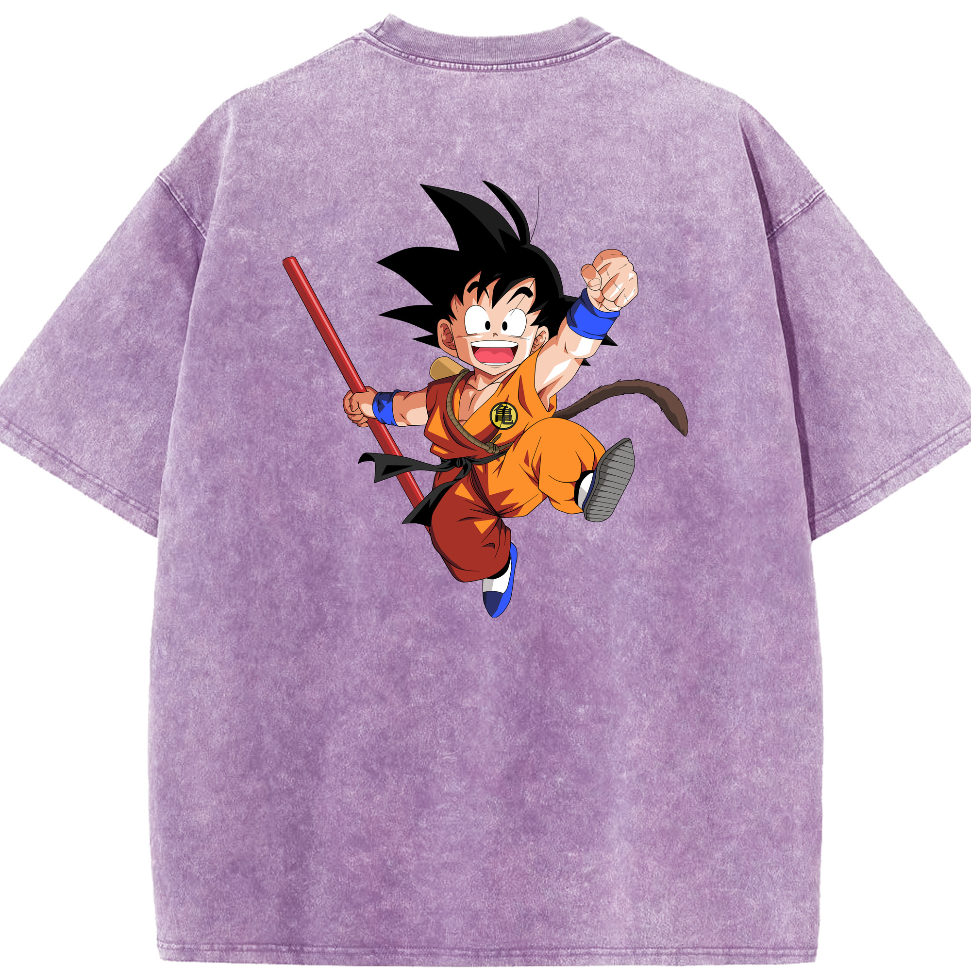 （画像用） ドラゴンボール 孫悟空（そん ごくう）Son Goku カカロット DRAGON BALL Kakarotto 綿100% ヴィンテージ風 半袖Tシャツ（背面プリント）