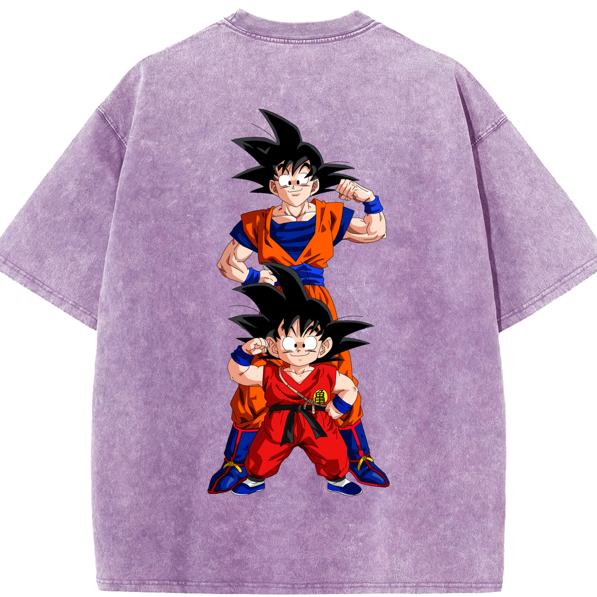 （画像用） ドラゴンボール 孫悟空（そん ごくう）Son Goku カカロット DRAGON BALL Kakarotto 綿100% ヴィンテージ風 半袖Tシャツ（背面プリント）