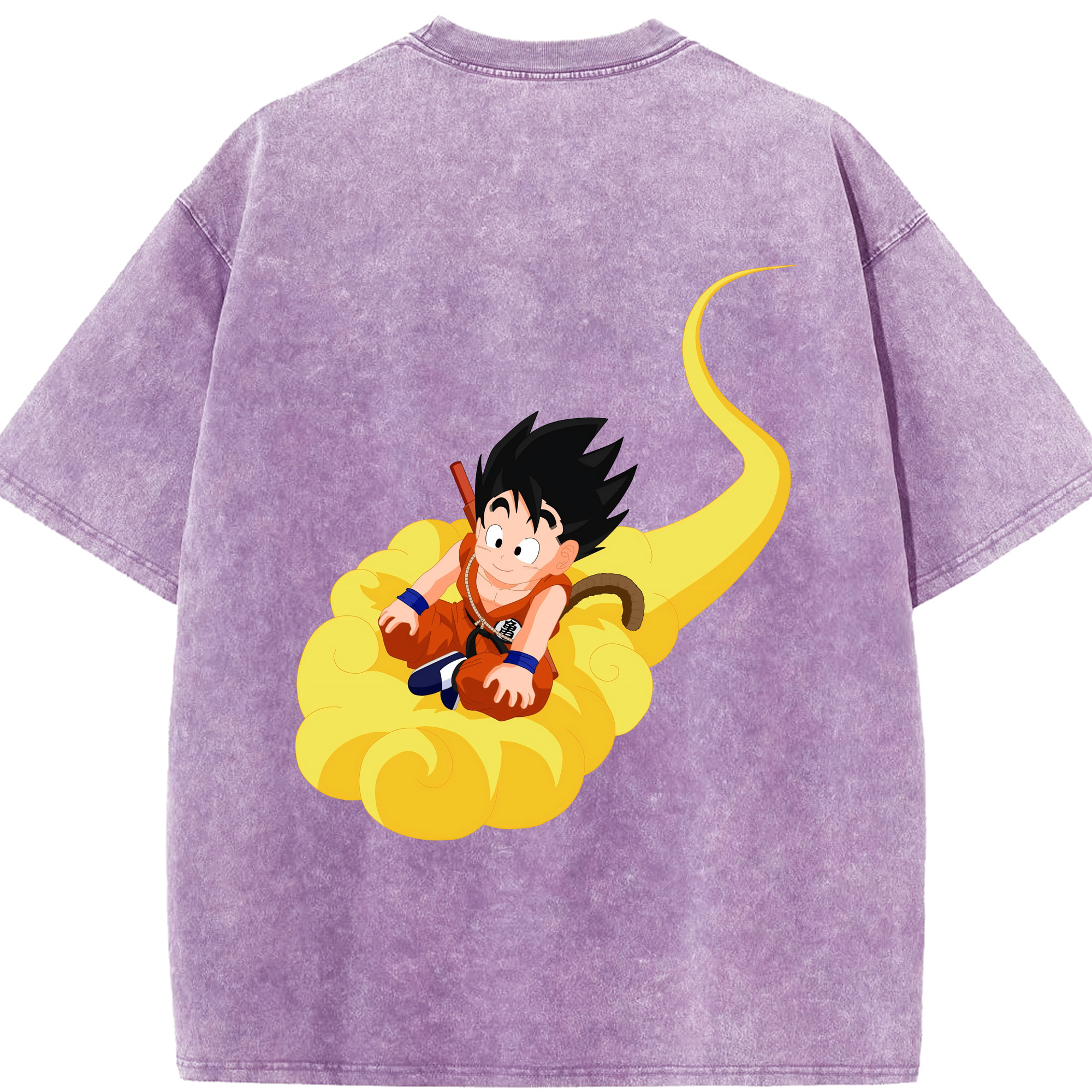 （画像用） ドラゴンボール 孫悟空（そん ごくう）Son Goku カカロット DRAGON BALL Kakarotto 綿100% ヴィンテージ風 半袖Tシャツ（背面プリント）