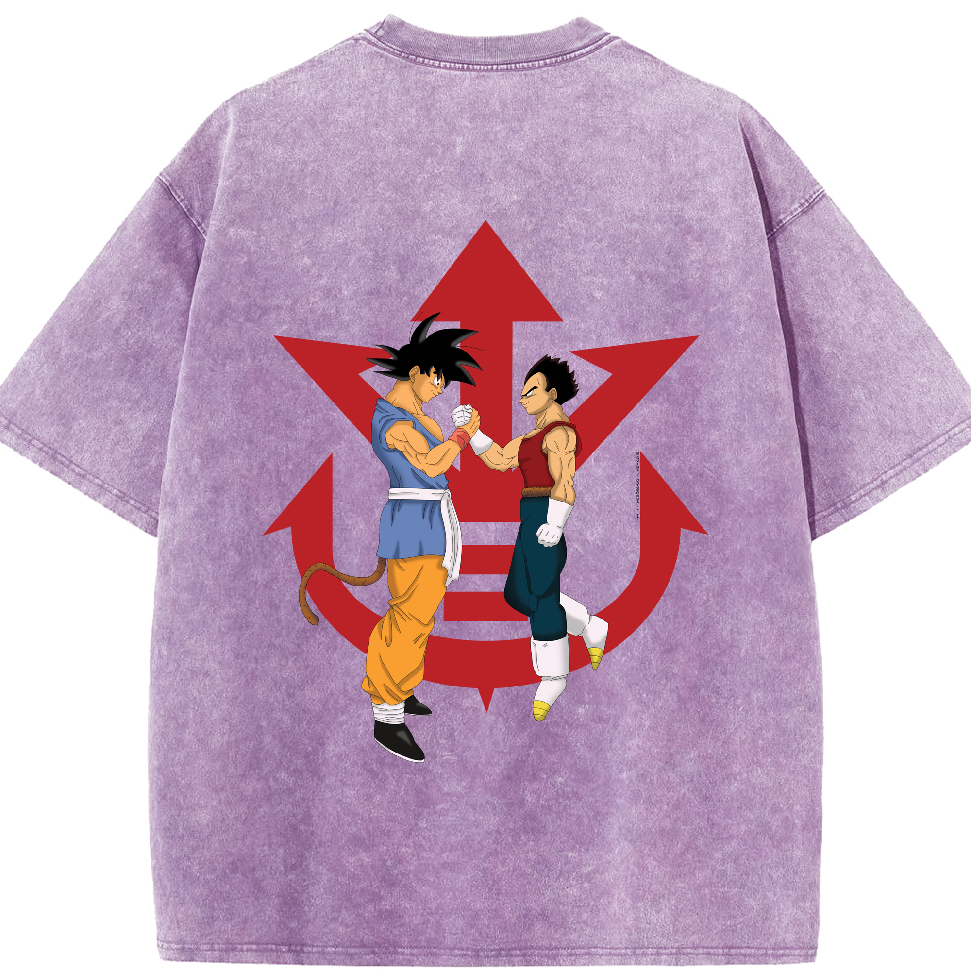 （画像用） ドラゴンボール 孫悟空（そん ごくう）Son Goku カカロット DRAGON BALL Kakarotto 綿100% ヴィンテージ風 半袖Tシャツ（背面プリント）