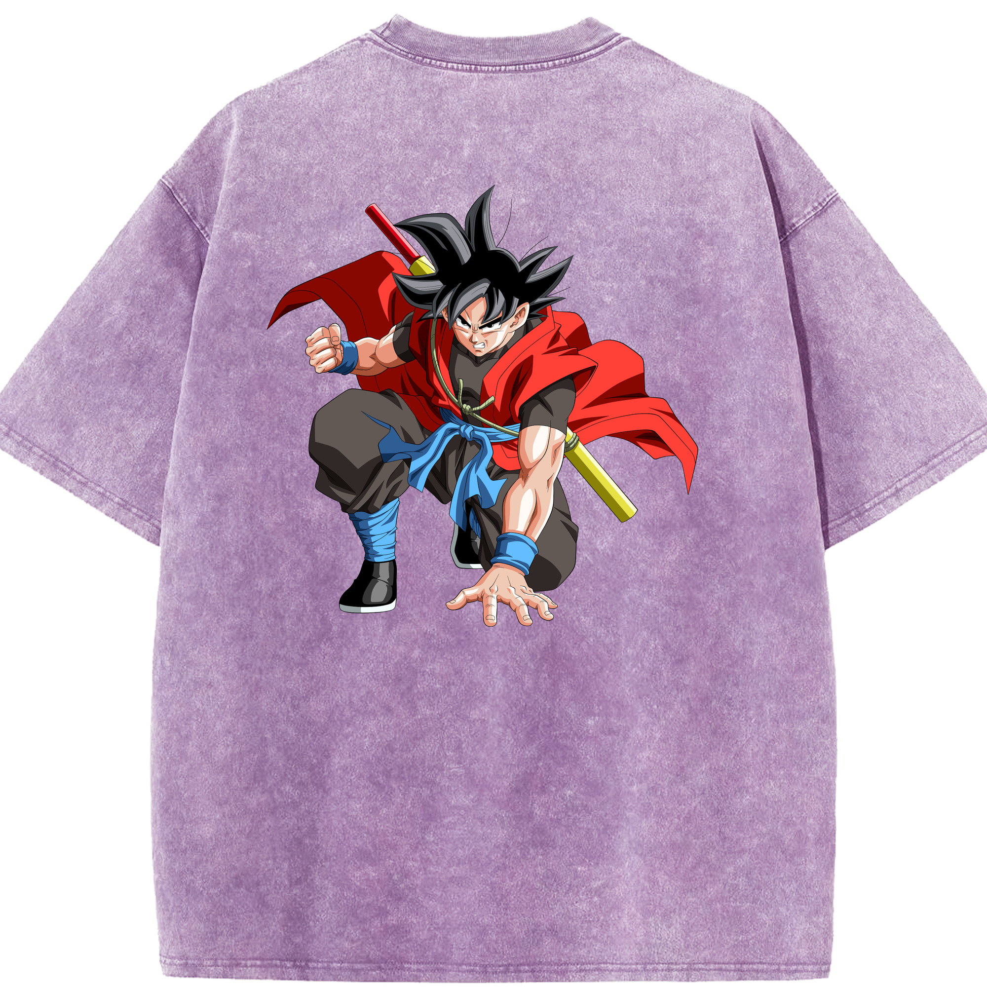 （画像用） ドラゴンボール 孫悟空（そん ごくう）Son Goku カカロット DRAGON BALL Kakarotto 綿100% ヴィンテージ風 半袖Tシャツ（背面プリント）