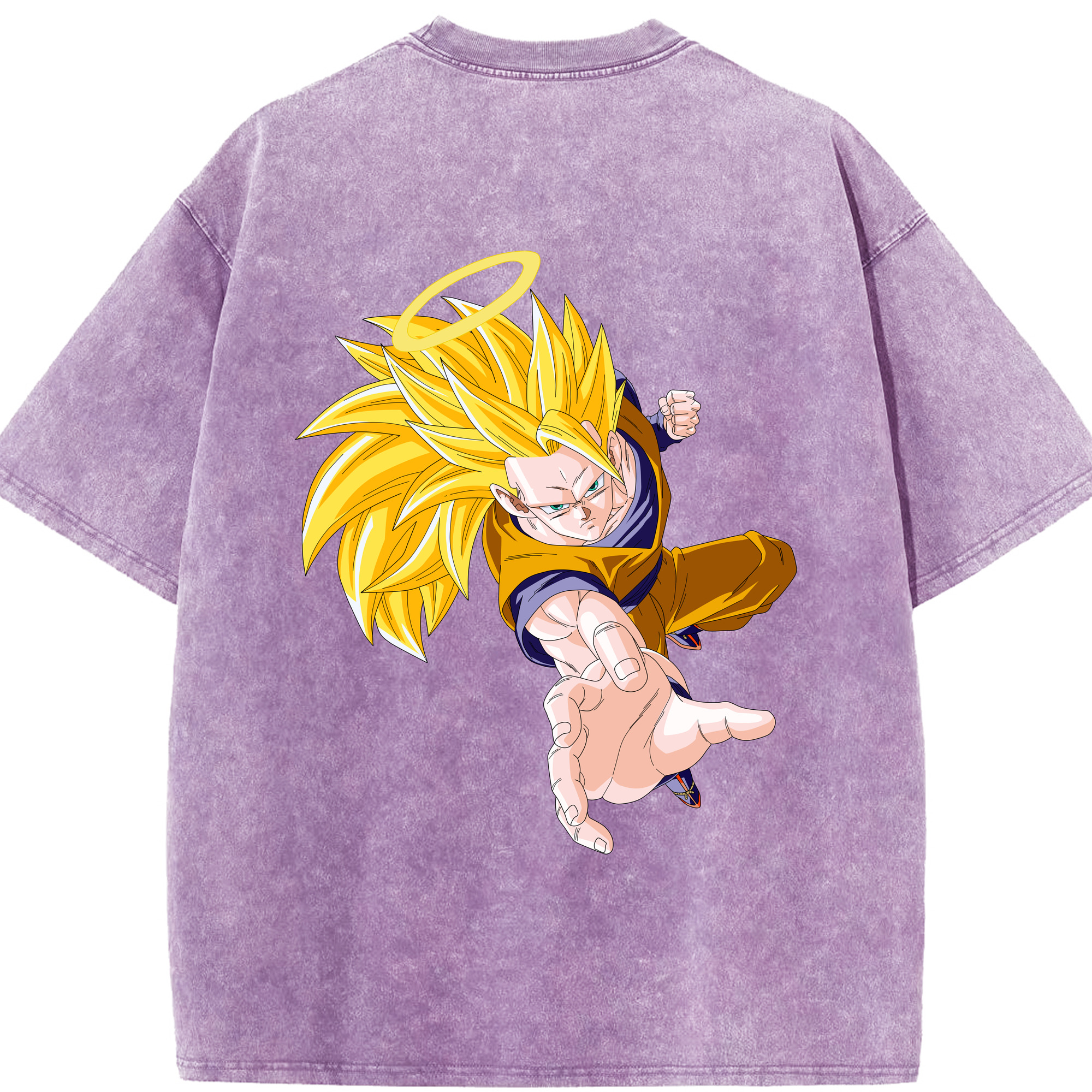 （画像用） ドラゴンボール 孫悟空（そん ごくう）Son Goku カカロット DRAGON BALL Kakarotto 綿100% ヴィンテージ風 半袖Tシャツ（背面プリント）