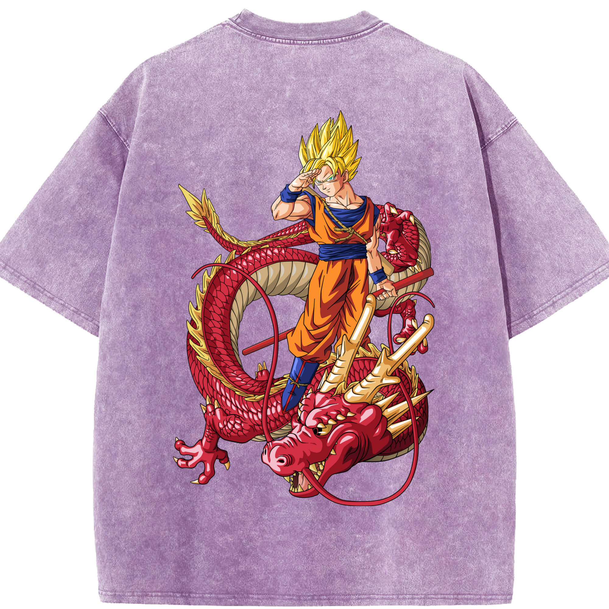 （画像用） ドラゴンボール 孫悟空（そん ごくう）Son Goku カカロット DRAGON BALL Kakarotto 綿100% ヴィンテージ風 半袖Tシャツ（背面プリント）