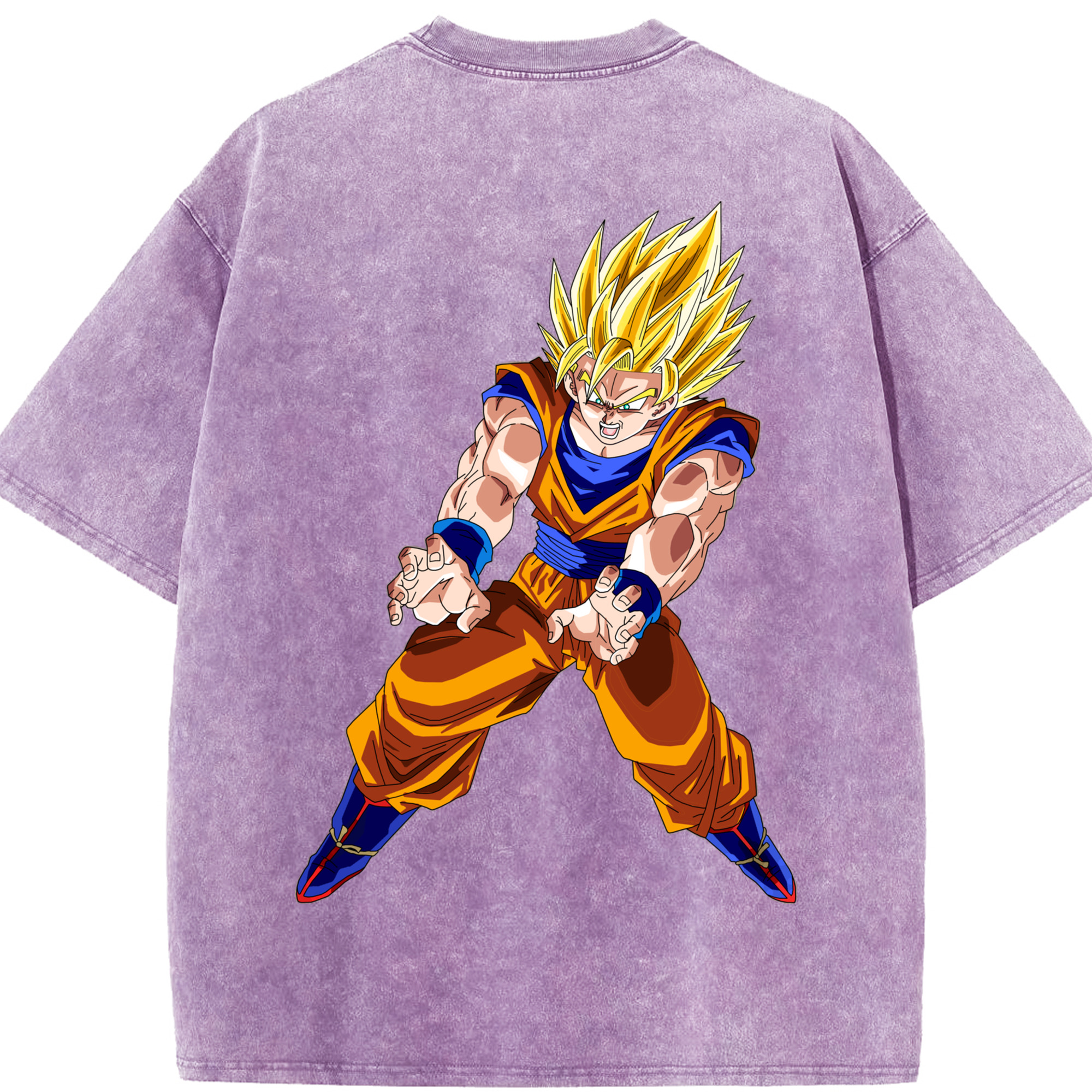 （画像用） ドラゴンボール 孫悟空（そん ごくう）Son Goku カカロット DRAGON BALL Kakarotto 綿100% ヴィンテージ風 半袖Tシャツ（背面プリント）