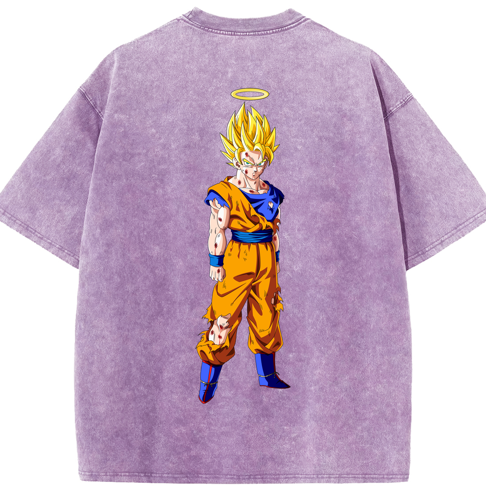 （画像用） ドラゴンボール 孫悟空（そん ごくう）Son Goku カカロット DRAGON BALL Kakarotto 綿100% ヴィンテージ風 半袖Tシャツ（背面プリント）