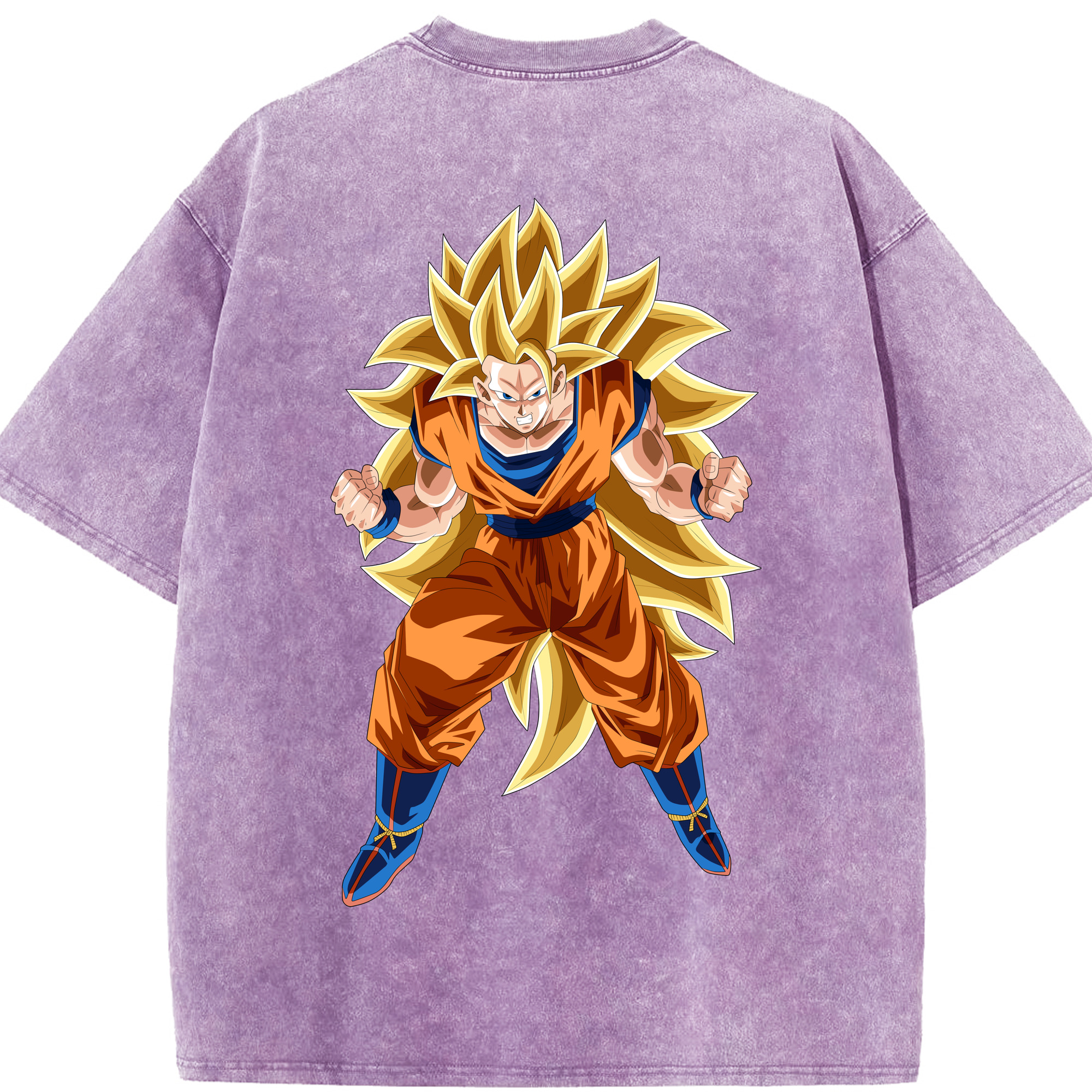 （画像用） ドラゴンボール 孫悟空（そん ごくう）Son Goku カカロット DRAGON BALL Kakarotto 綿100% ヴィンテージ風 半袖Tシャツ（背面プリント）