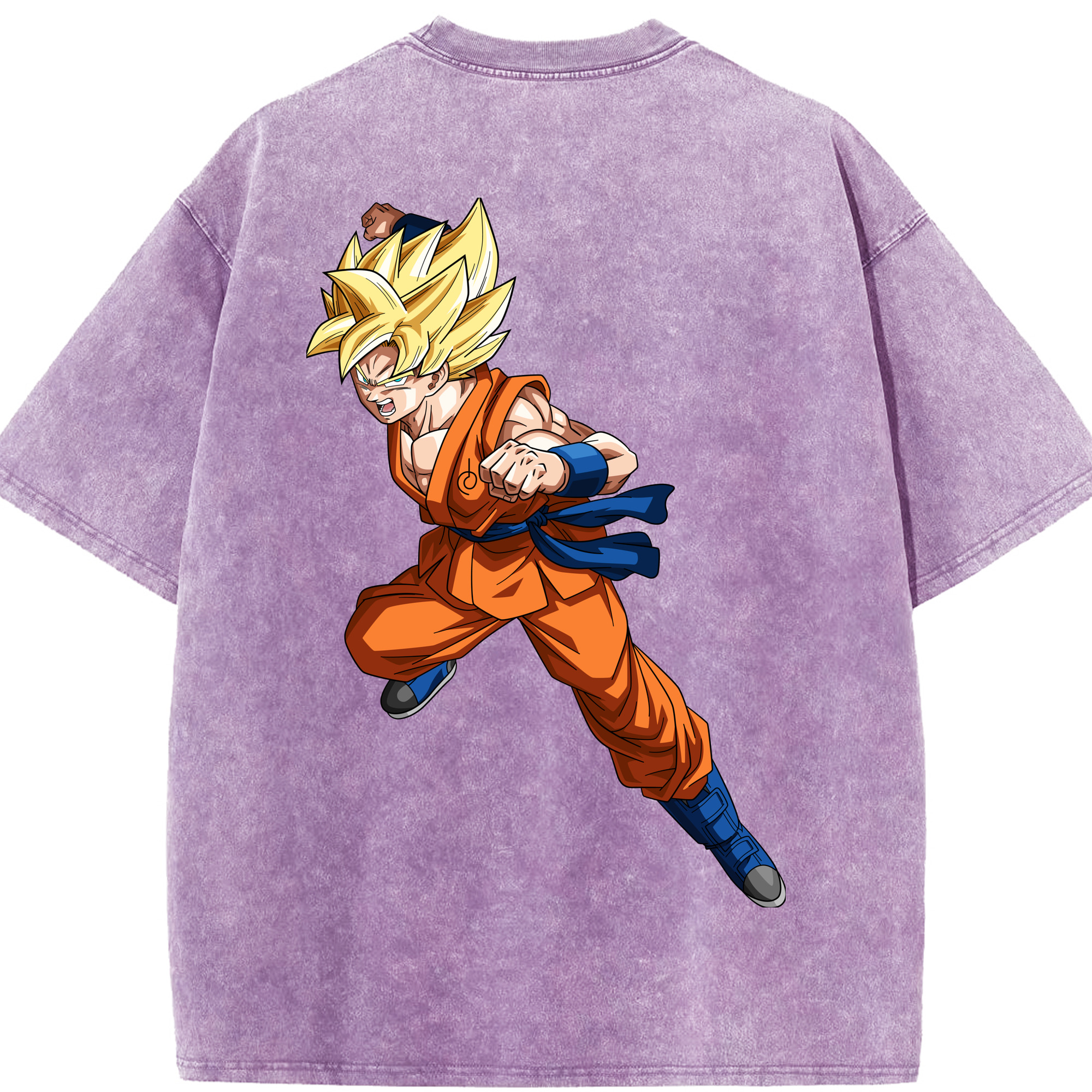 （画像用） ドラゴンボール 孫悟空（そん ごくう）Son Goku カカロット DRAGON BALL Kakarotto 綿100% ヴィンテージ風 半袖Tシャツ（背面プリント）
