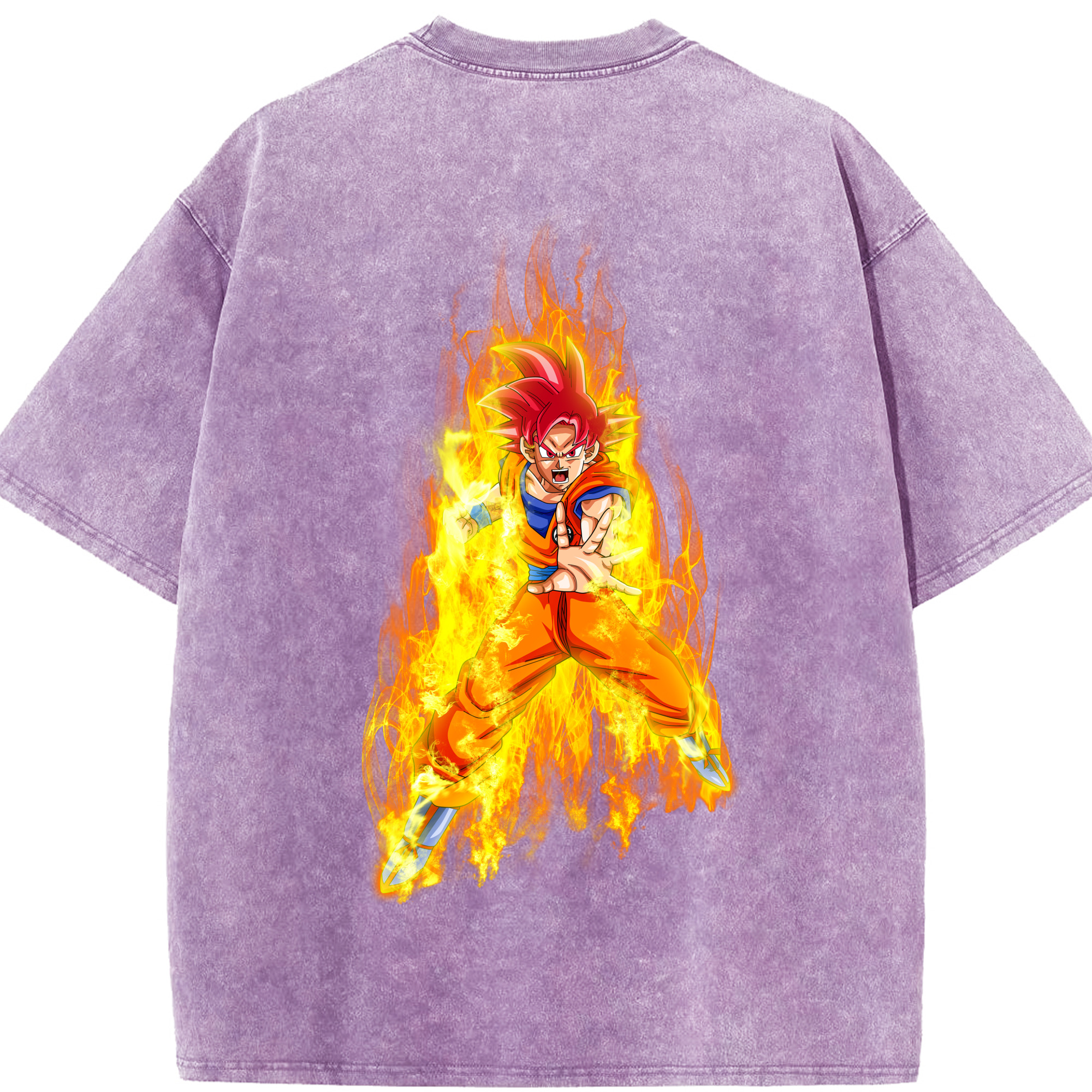 （画像用） ドラゴンボール 孫悟空（そん ごくう）Son Goku カカロット DRAGON BALL Kakarotto 綿100% ヴィンテージ風 半袖Tシャツ（背面プリント）