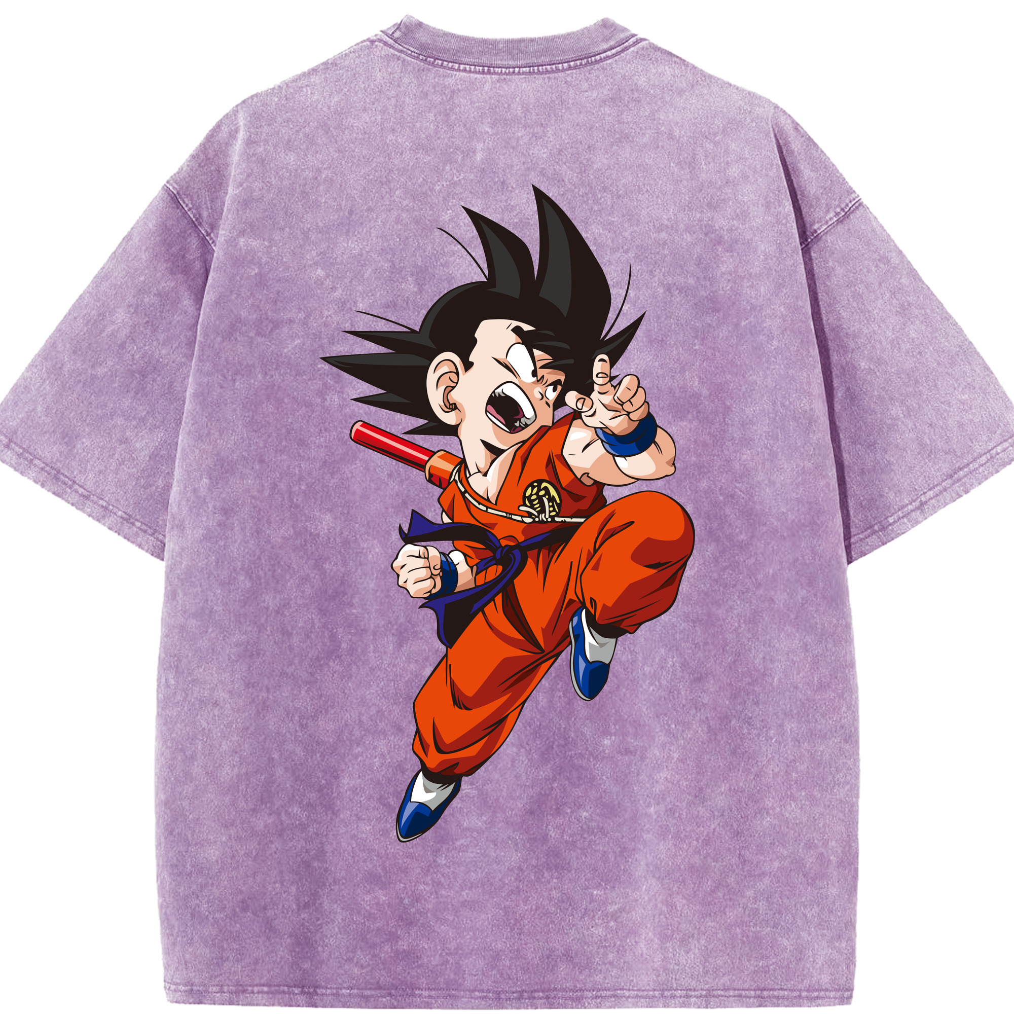 （画像用） ドラゴンボール 孫悟空（そん ごくう）Son Goku カカロット DRAGON BALL Kakarotto 綿100% ヴィンテージ風 半袖Tシャツ（背面プリント）