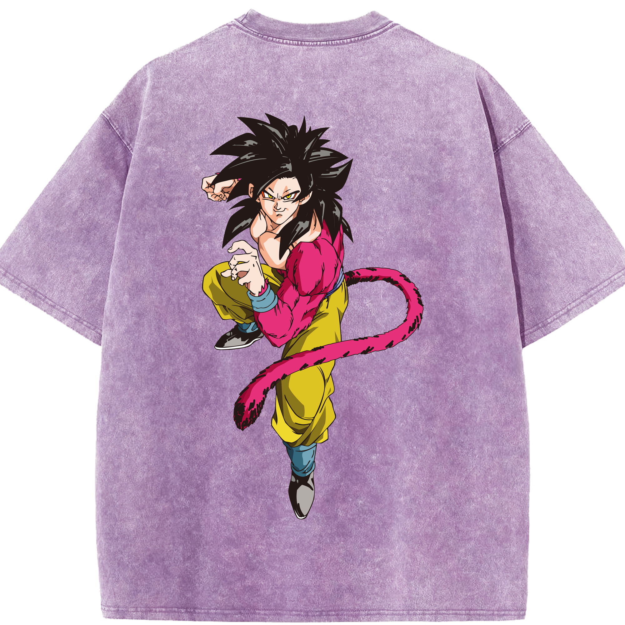 （画像用） ドラゴンボール 孫悟空（そん ごくう）Son Goku カカロット DRAGON BALL Kakarotto 綿100% ヴィンテージ風 半袖Tシャツ（背面プリント）