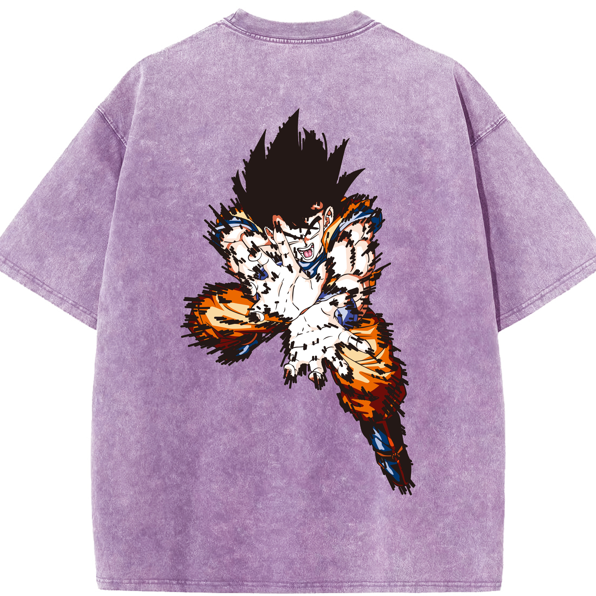 （画像用） ドラゴンボール 孫悟空（そん ごくう）Son Goku カカロット DRAGON BALL Kakarotto 綿100% ヴィンテージ風 半袖Tシャツ（背面プリント）