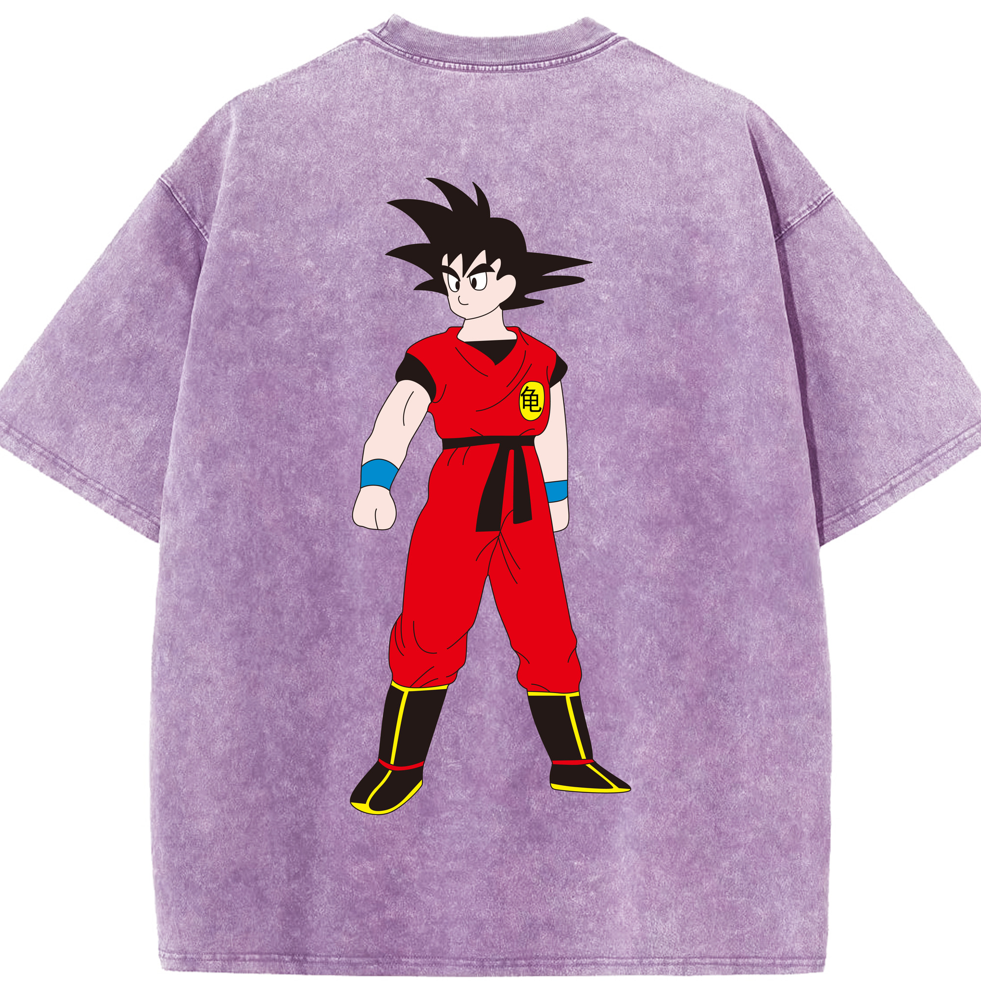 （画像用） ドラゴンボール 孫悟空（そん ごくう）Son Goku カカロット DRAGON BALL Kakarotto 綿100% ヴィンテージ風 半袖Tシャツ（背面プリント）