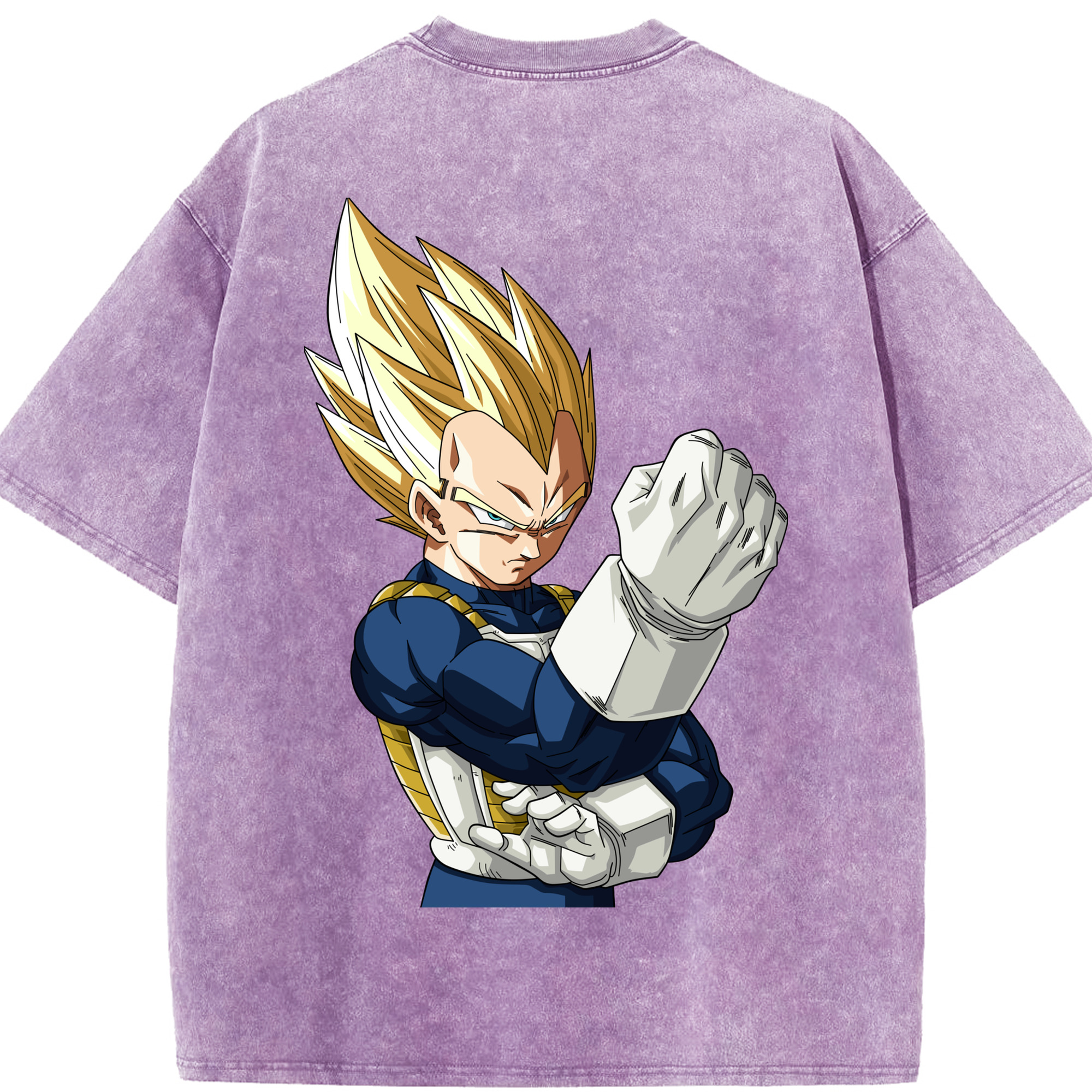 （画像用） ドラゴンボール ベジータ四世（Bejīta Yonsei）DRAGON BALL Vegeta IV 綿100% ヴィンテージ風 半袖Tシャツ（背面プリント）