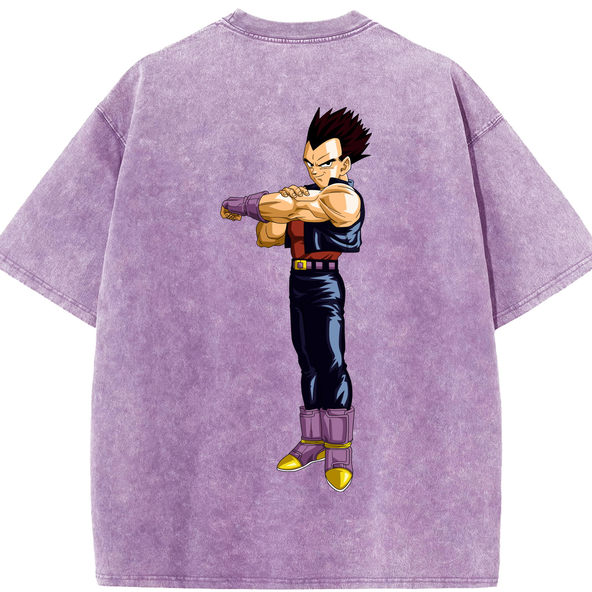 （画像用） ドラゴンボール ベジータ四世（Bejīta Yonsei）DRAGON BALL Vegeta IV 綿100% ヴィンテージ風 半袖Tシャツ（背面プリント）