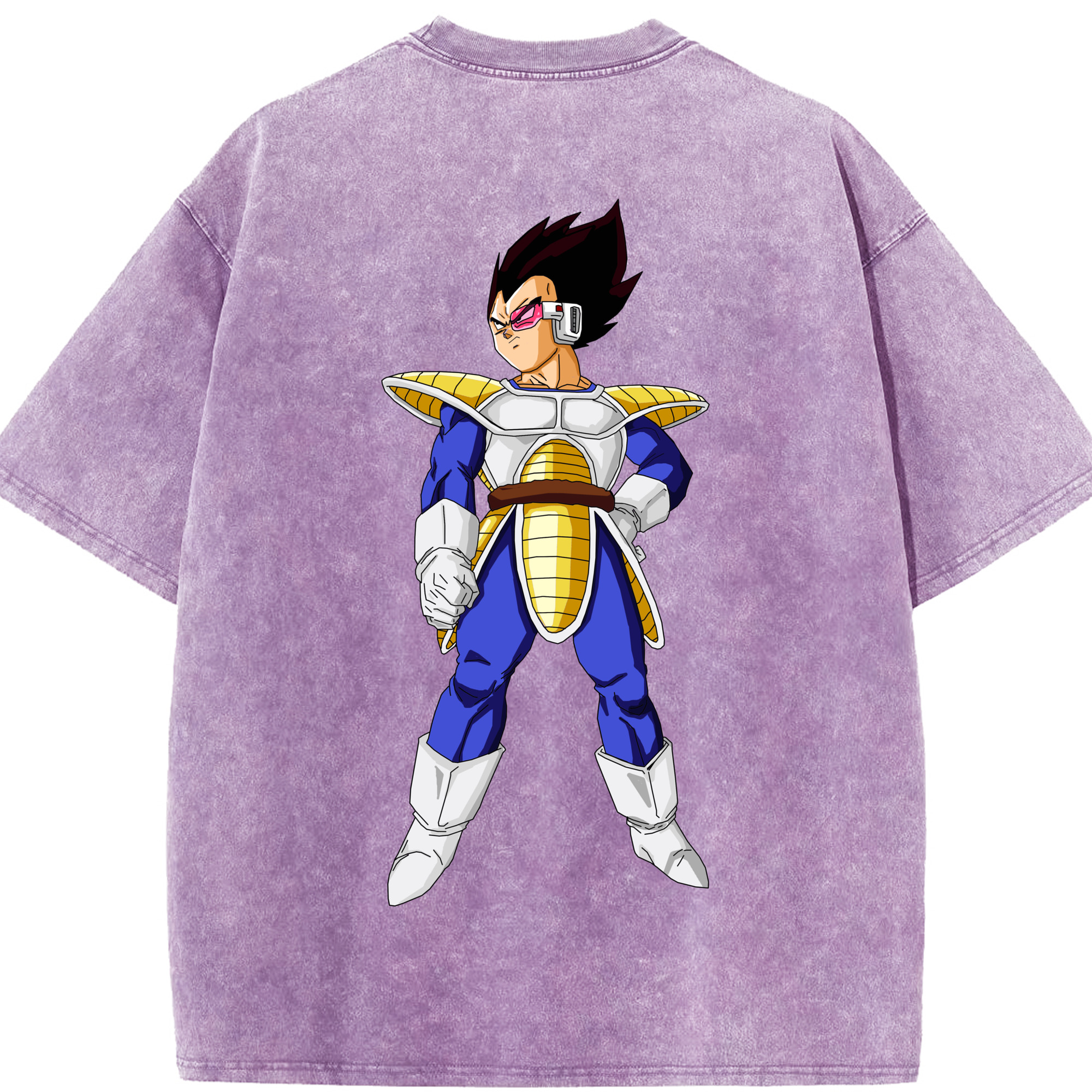 （画像用） ドラゴンボール ベジータ四世（Bejīta Yonsei）DRAGON BALL Vegeta IV 綿100% ヴィンテージ風 半袖Tシャツ（背面プリント）