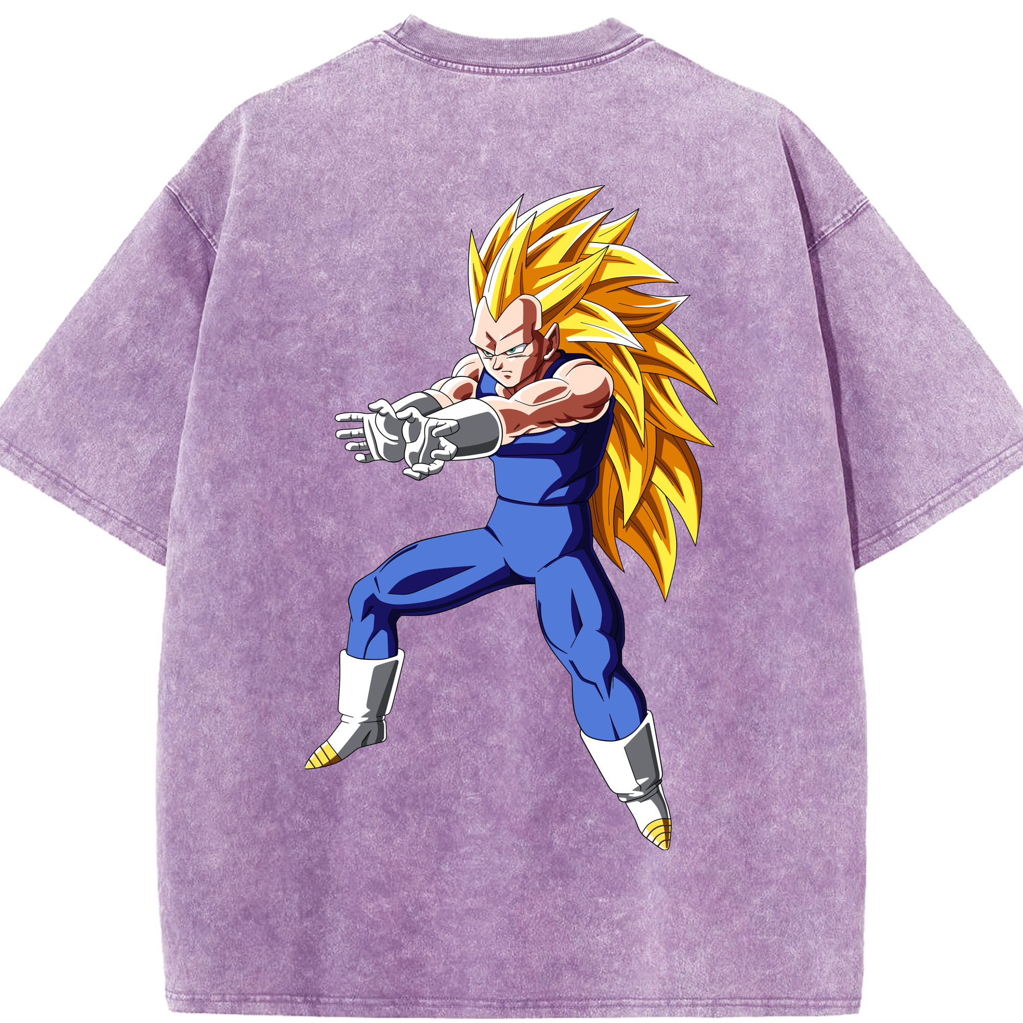（画像用） ドラゴンボール ベジータ四世（Bejīta Yonsei）DRAGON BALL Vegeta IV 綿100% ヴィンテージ風 半袖Tシャツ（背面プリント）