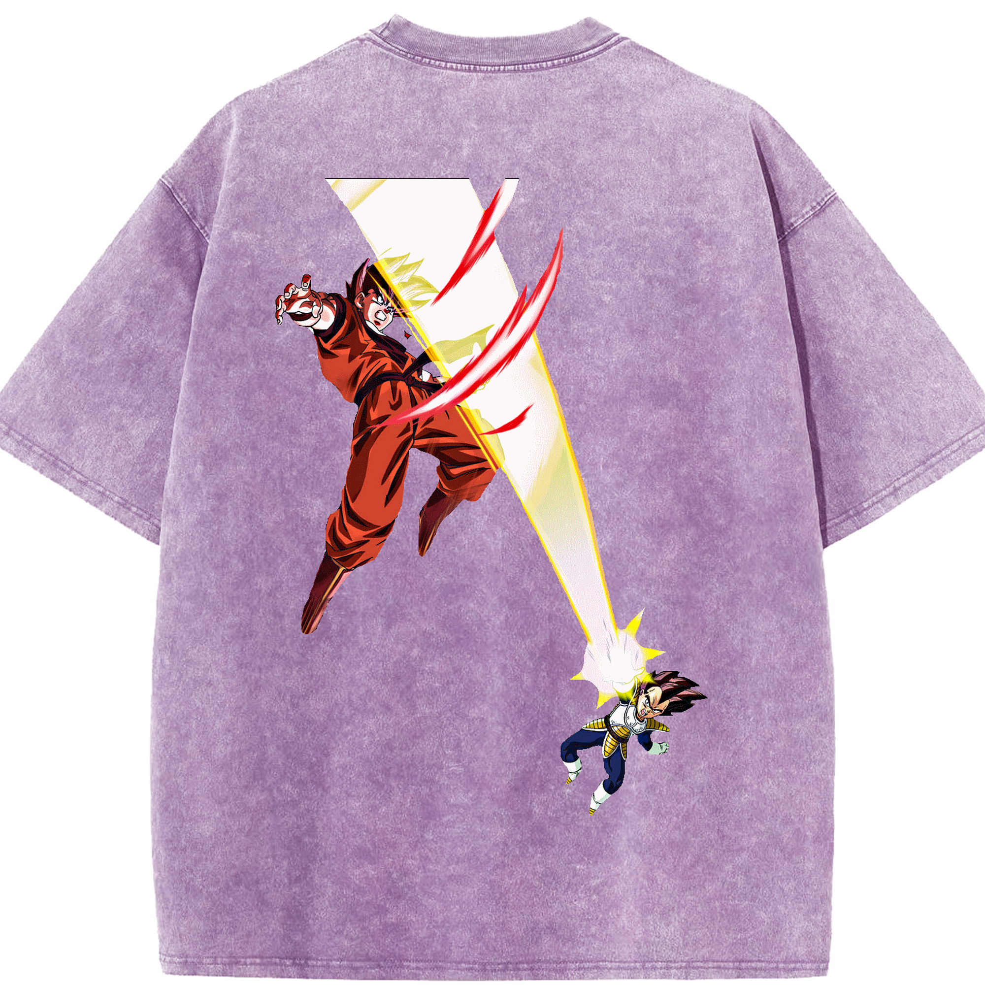 （画像用） ドラゴンボール ベジータ四世（Bejīta Yonsei）DRAGON BALL Vegeta IV 綿100% ヴィンテージ風 半袖Tシャツ（背面プリント）