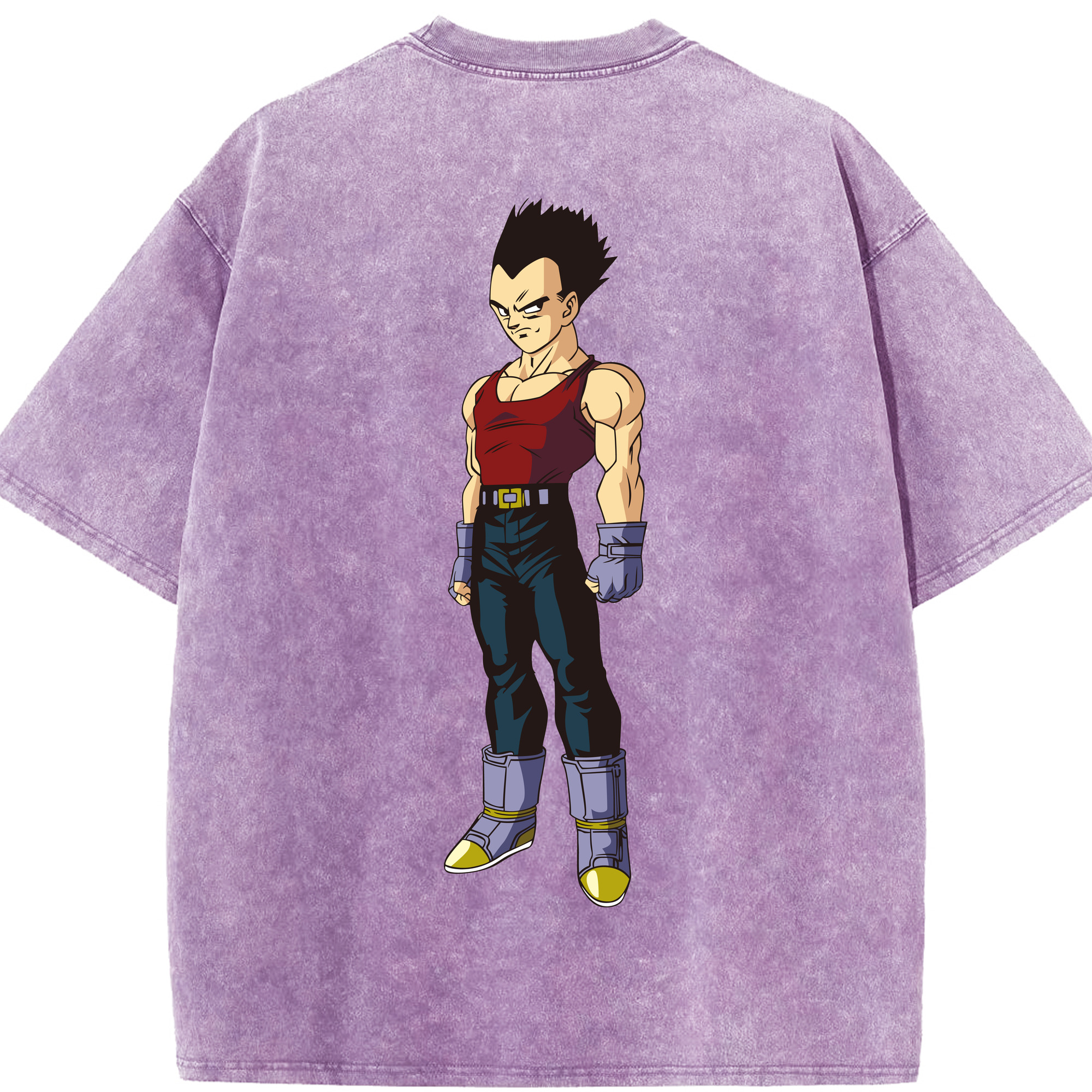 （画像用） ドラゴンボール ベジータ四世（Bejīta Yonsei）DRAGON BALL Vegeta IV 綿100% ヴィンテージ風 半袖Tシャツ（背面プリント）