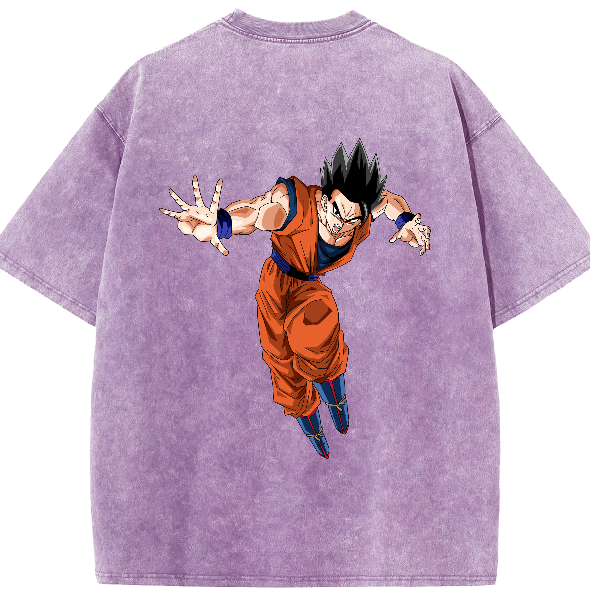 （画像用） ドラゴンボール 孫 悟飯（そんごはん）DRAGON BALL Son Gohan 綿100% ヴィンテージ風 半袖Tシャツ（背面プリント）
