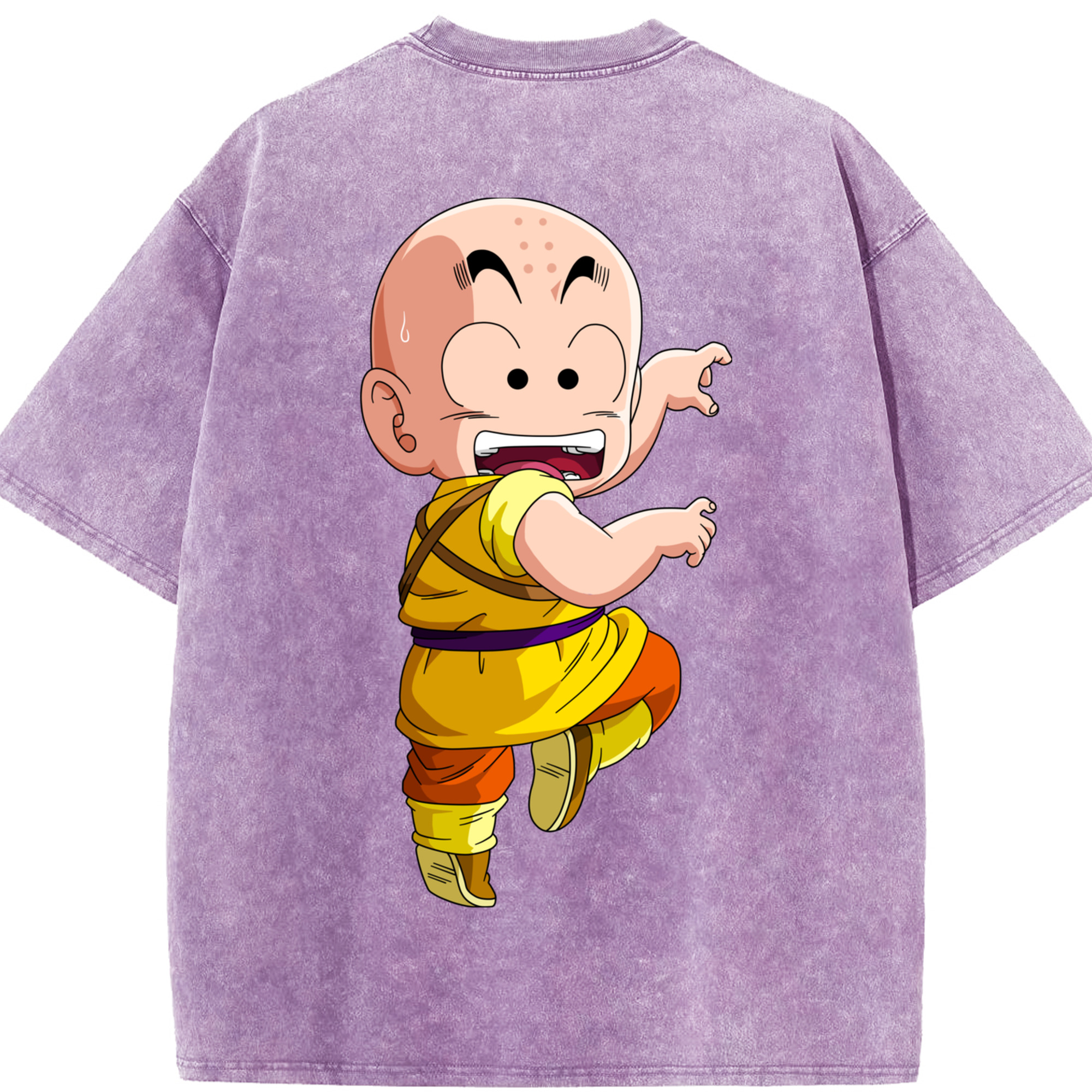 （画像用） ドラゴンボール クリリン DRAGON BALL krillin 綿100% ヴィンテージ風 半袖Tシャツ（背面プリント）