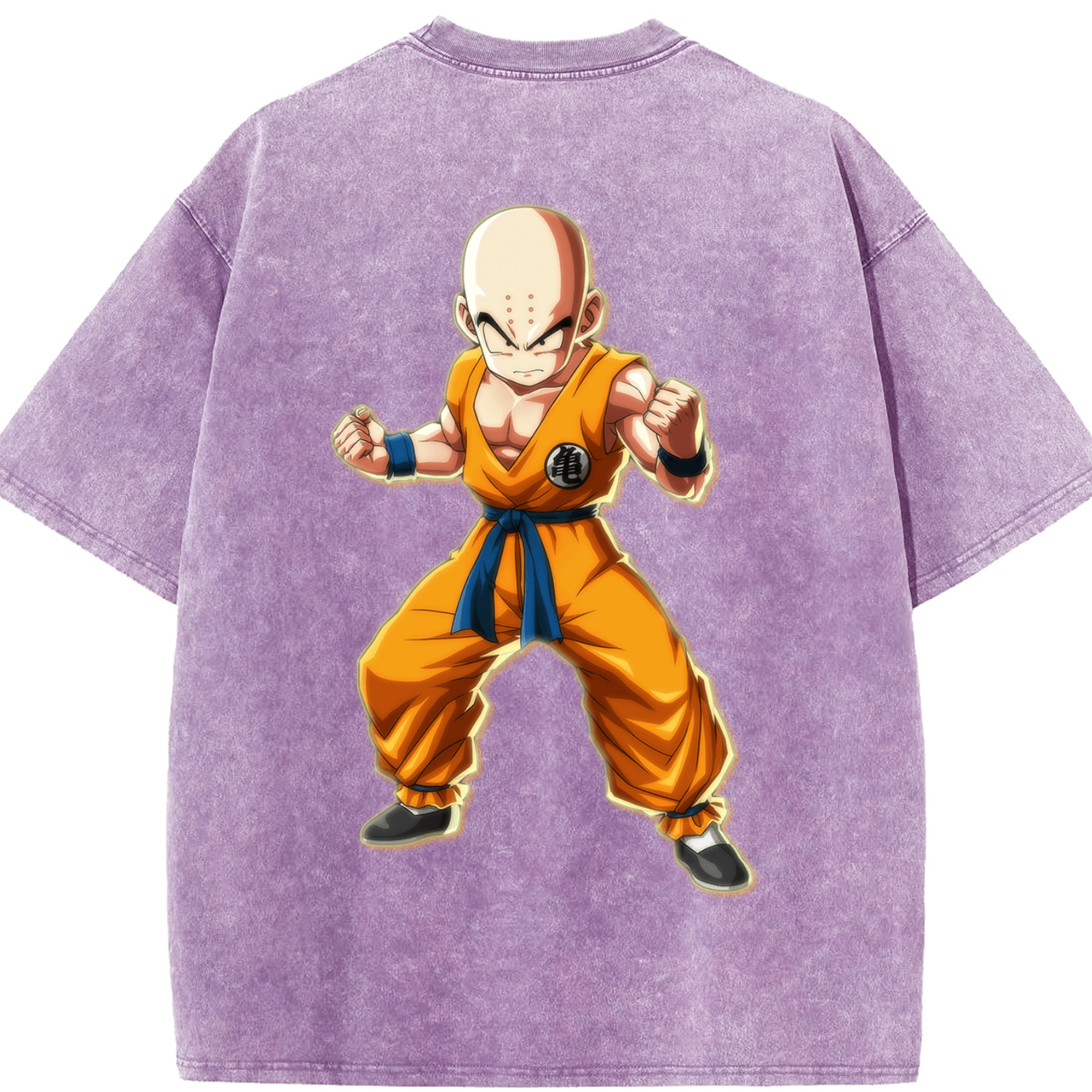（画像用） ドラゴンボール クリリン DRAGON BALL krillin 綿100% ヴィンテージ風 半袖Tシャツ（背面プリント）
