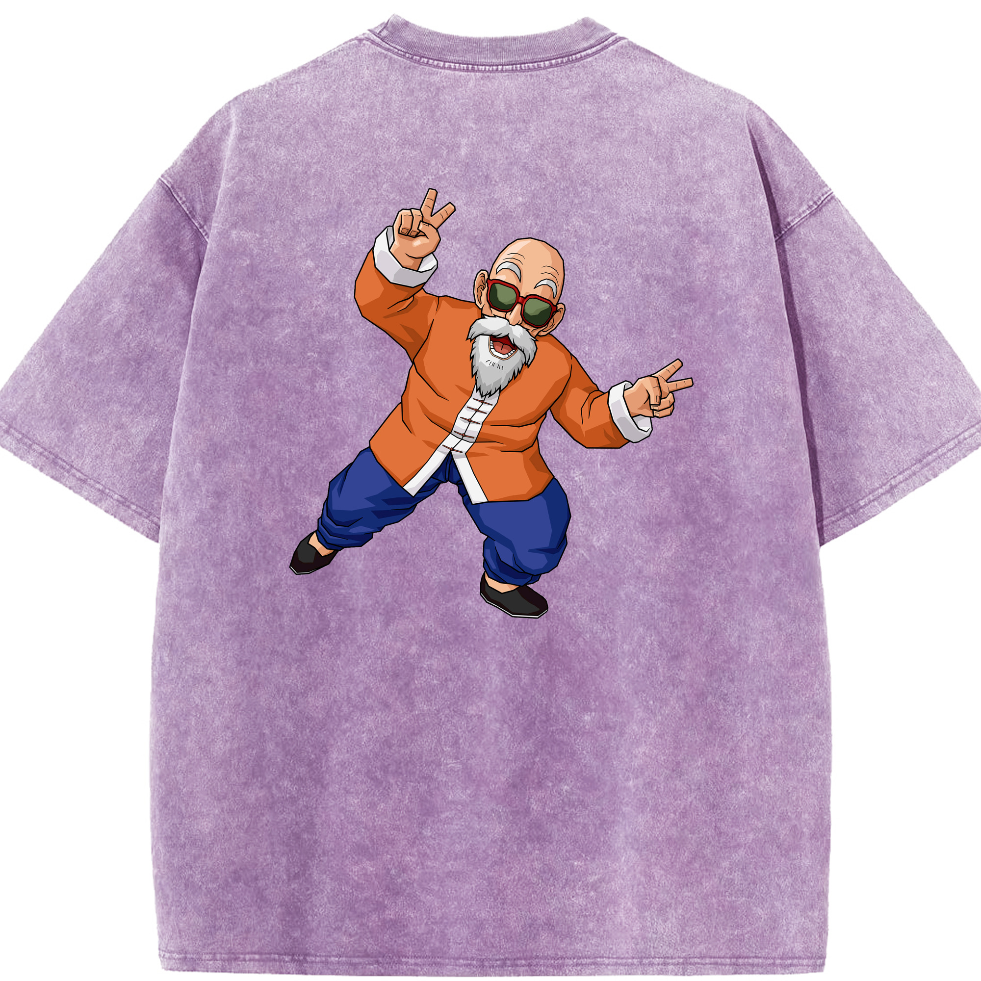 （画像用） ドラゴンボール 亀仙人（かめせんにん） DRAGON BALL Master Roshi Kame Sennin 綿100% ヴィンテージ風 半袖Tシャツ（背面プリント）